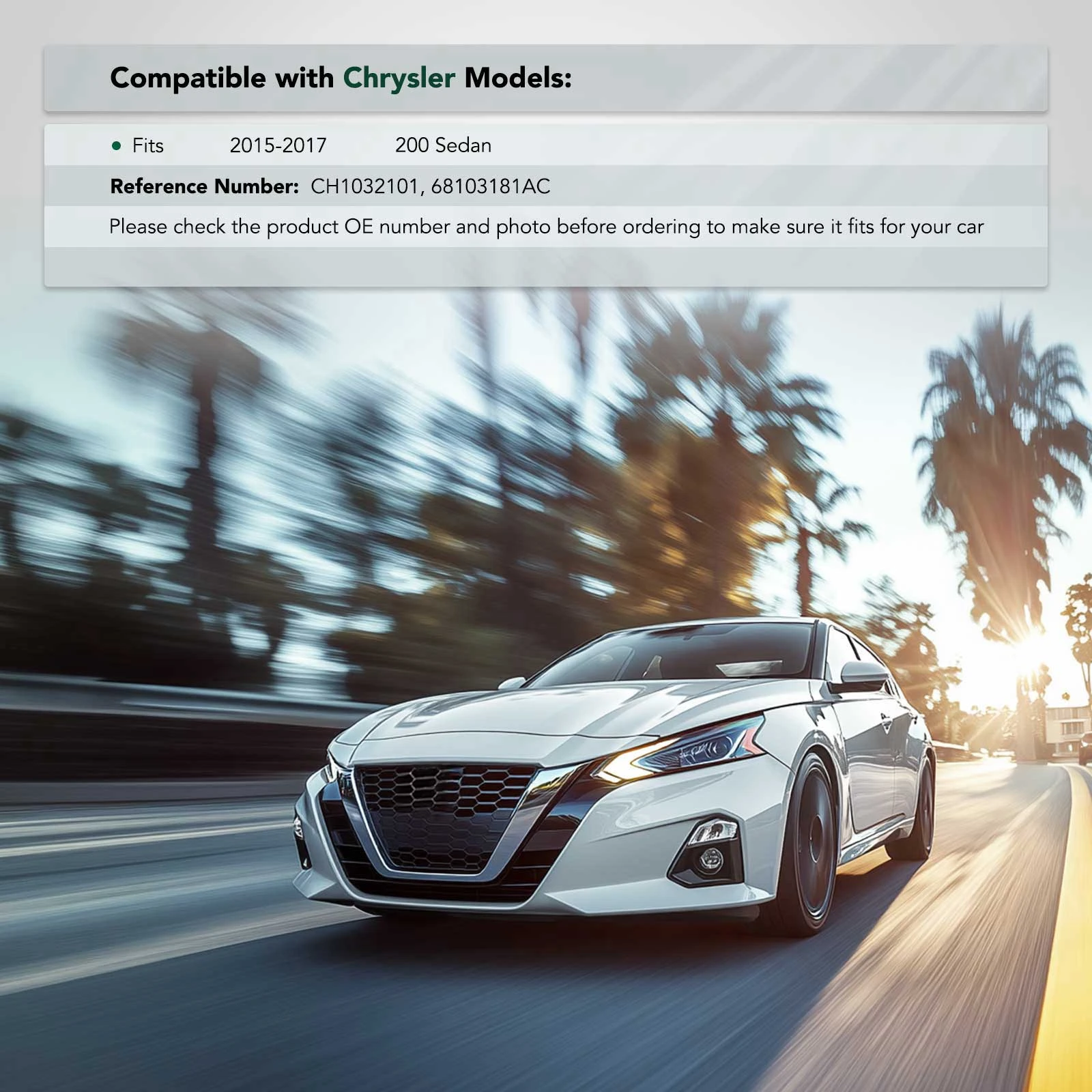 Front Driver Bumper Bracket for Chrysler 200 2015-2017 Sedan Black POM Plastic