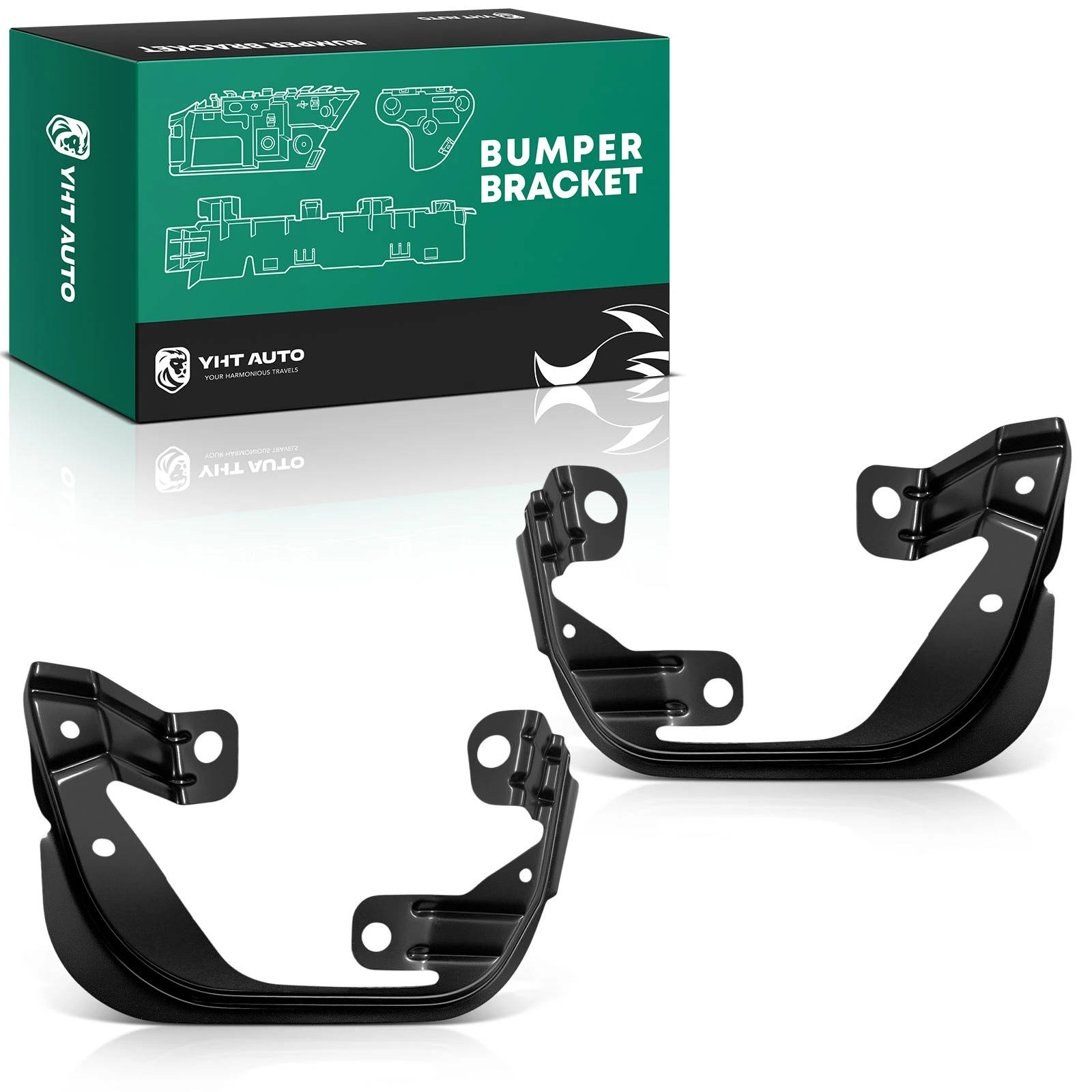 2 Pcs Front Steel Bumper Bracket