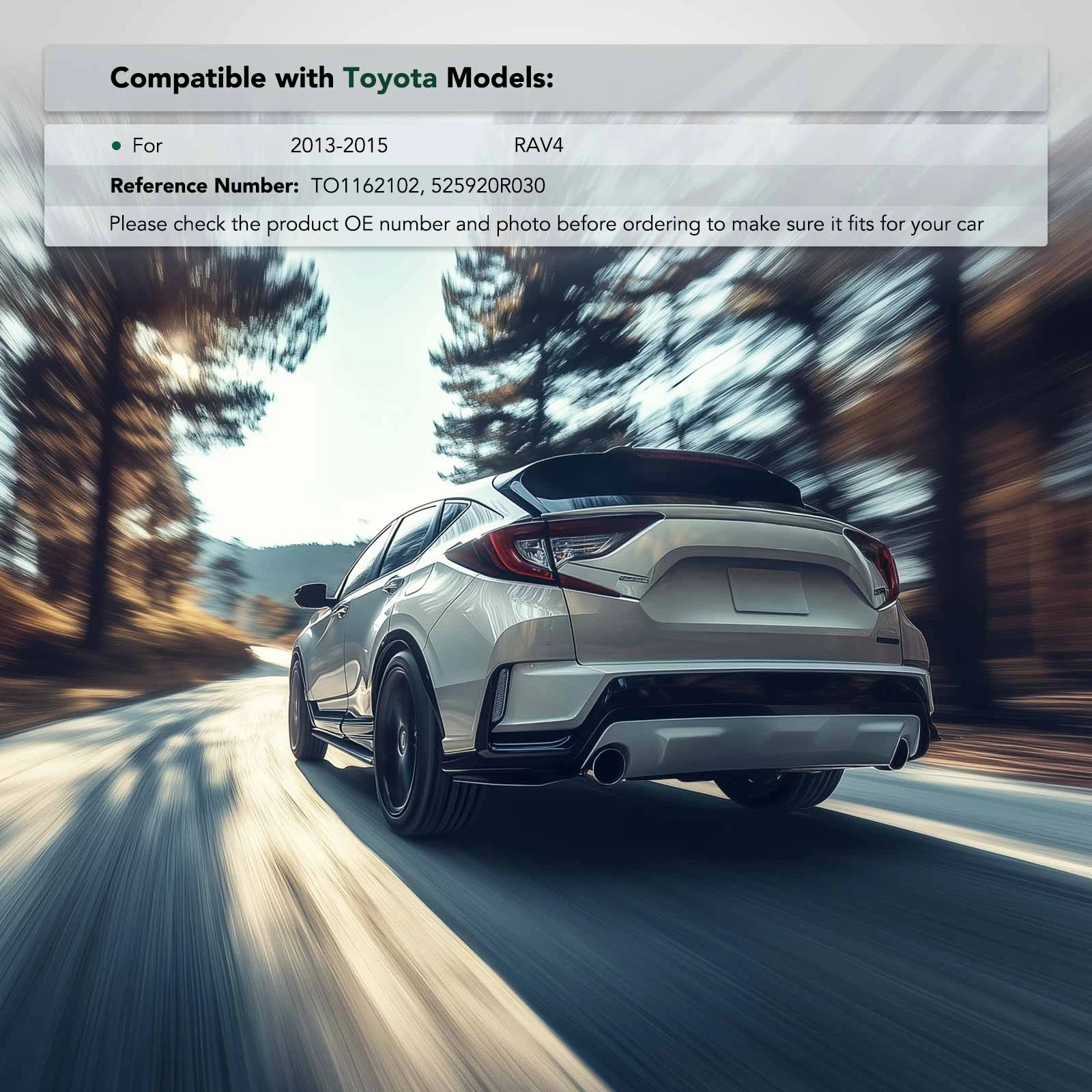 Rear Driver Plastic Bumper Bracket Fender Liner for Toyota RAV4 2013-2015