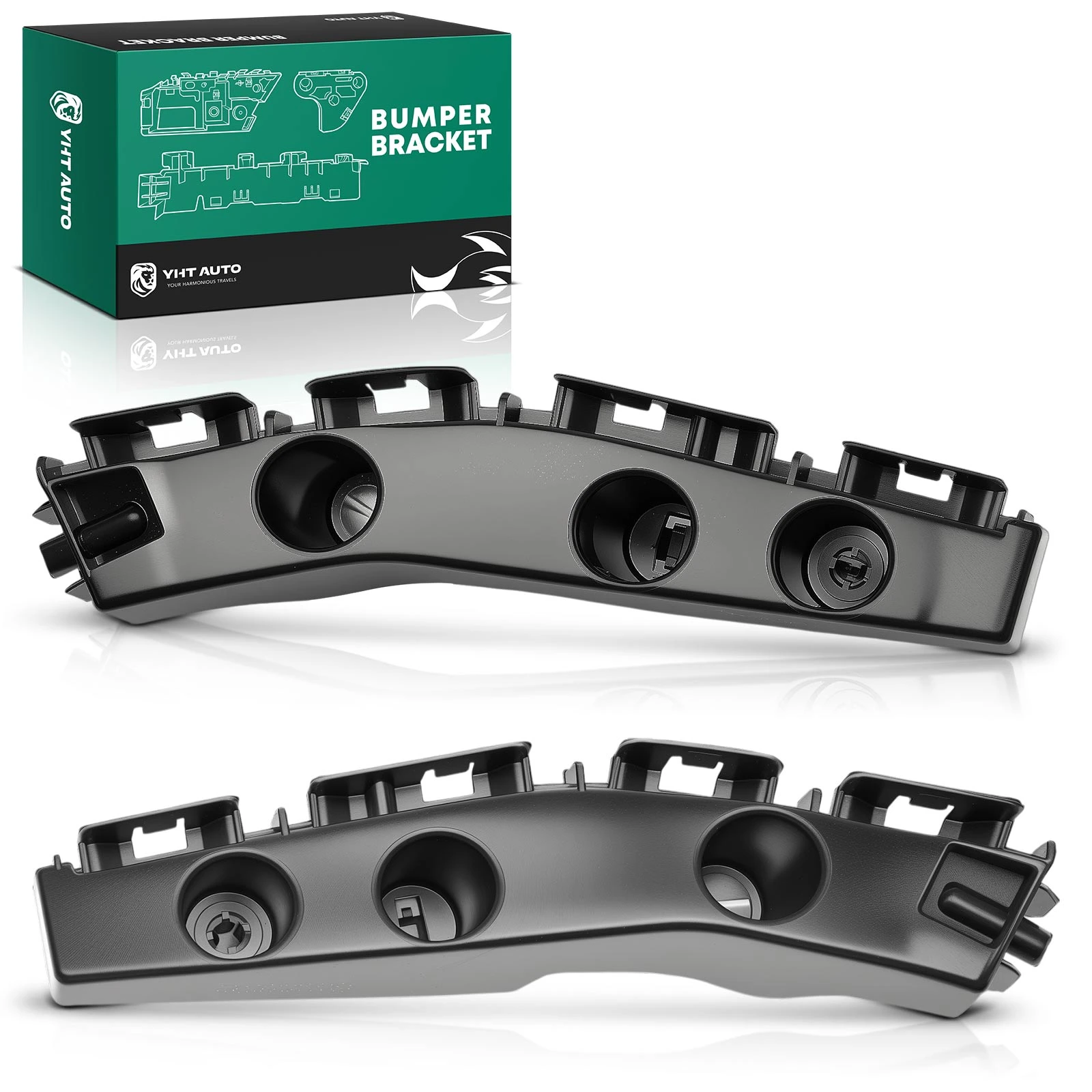 2 Pcs Front Driver & Passenger Plastic Bumper Bracket for 2011-2017 Jeep Compass