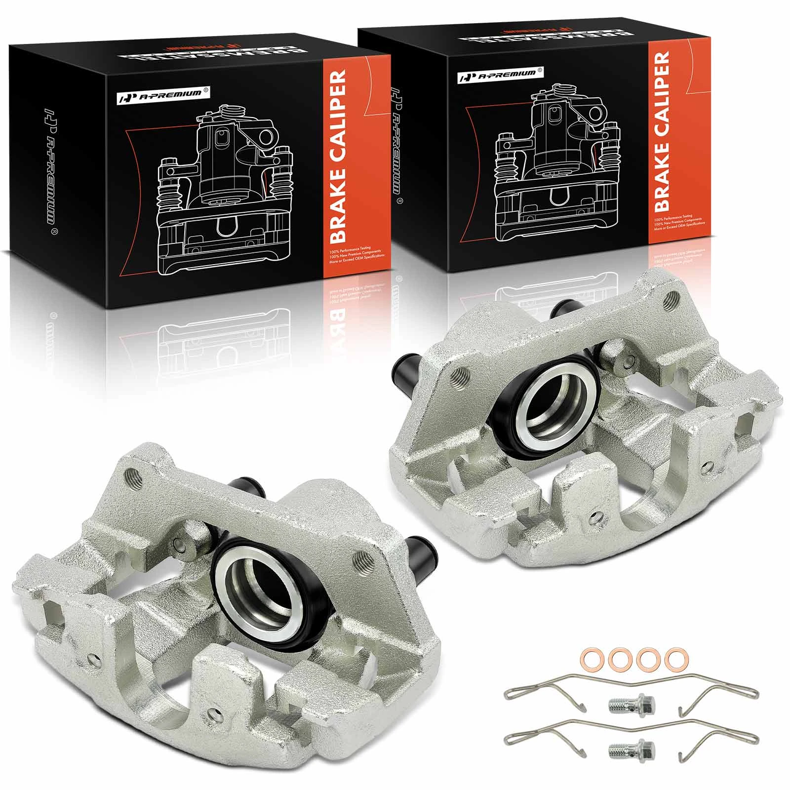 2 Pcs Front Brake Caliper with Bracket