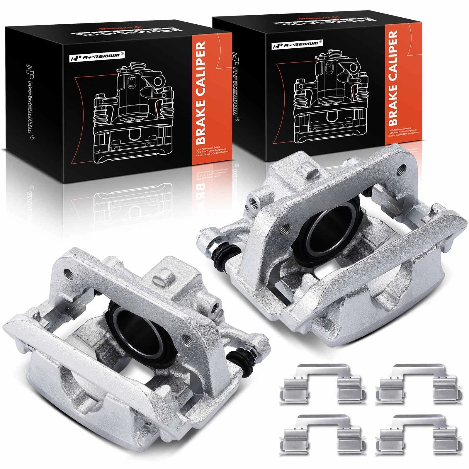 2 Pcs Front Brake Caliper with Bracket