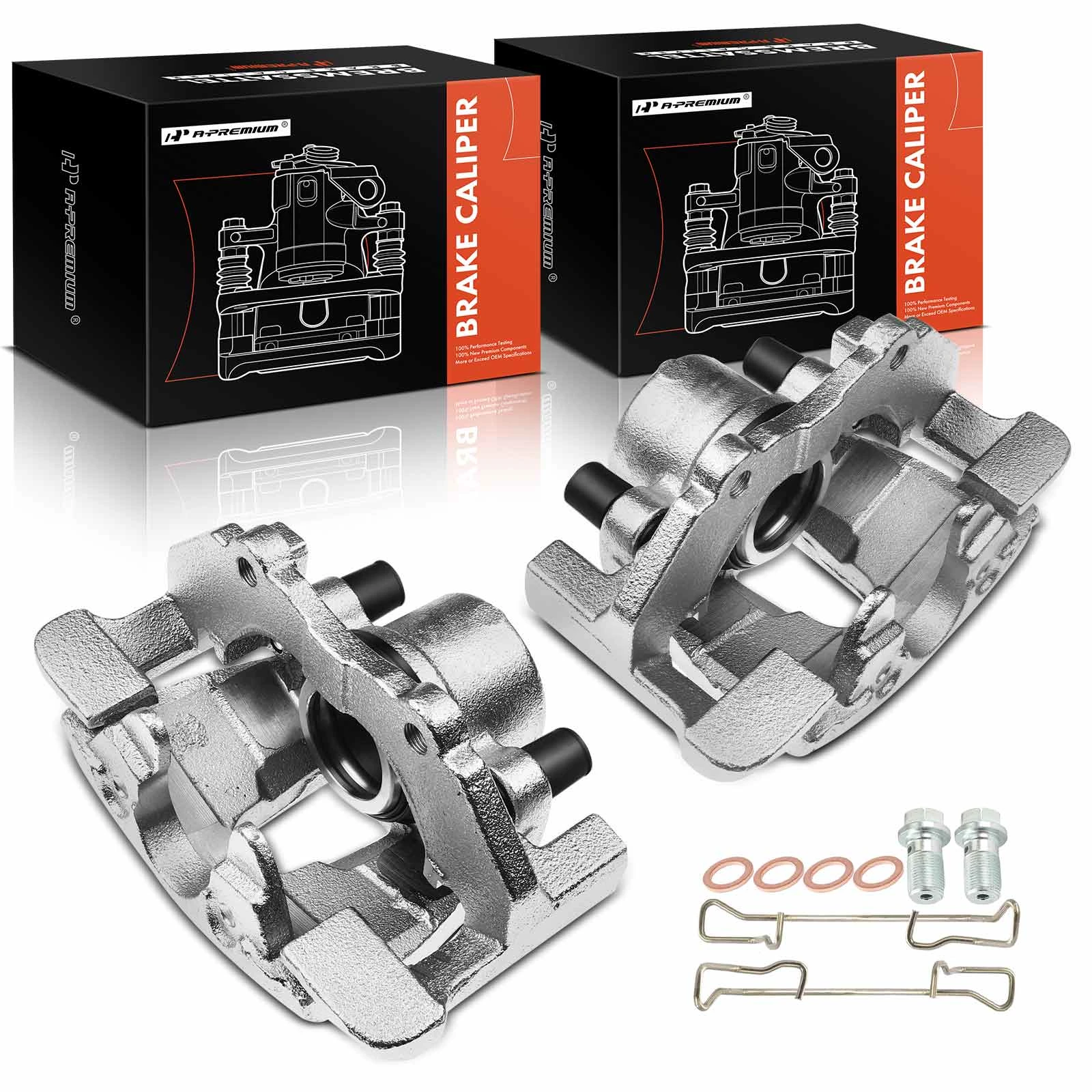 2008-2013 Mazda 3 2pc Brake Caliper Front Driver & Passenger 1-Piston A-Premium APBC2038