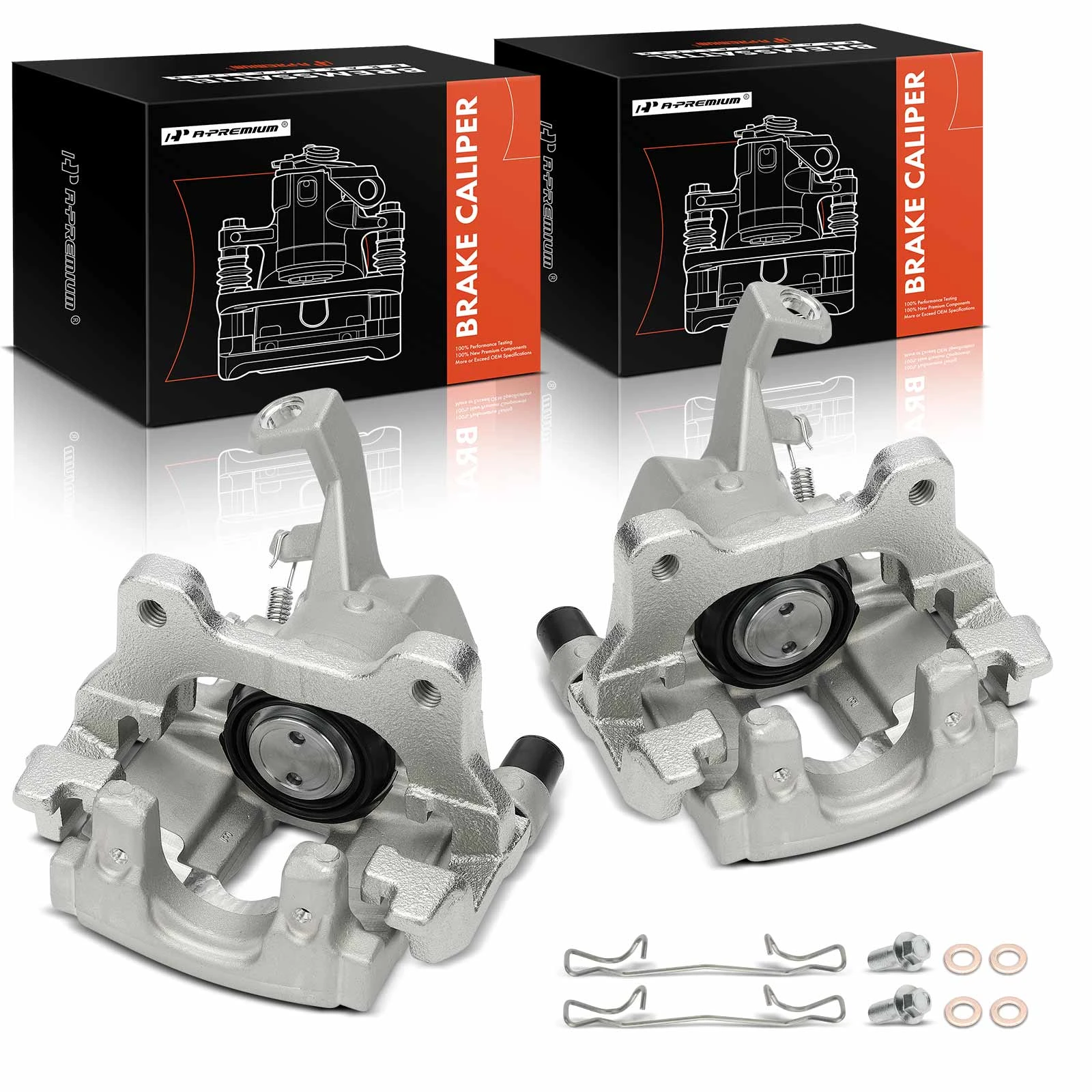 2007-2014 Jaguar XK 2-Pc Brake Caliper Rear Driver & Passenger 1-Piston A-Premium APBC4131