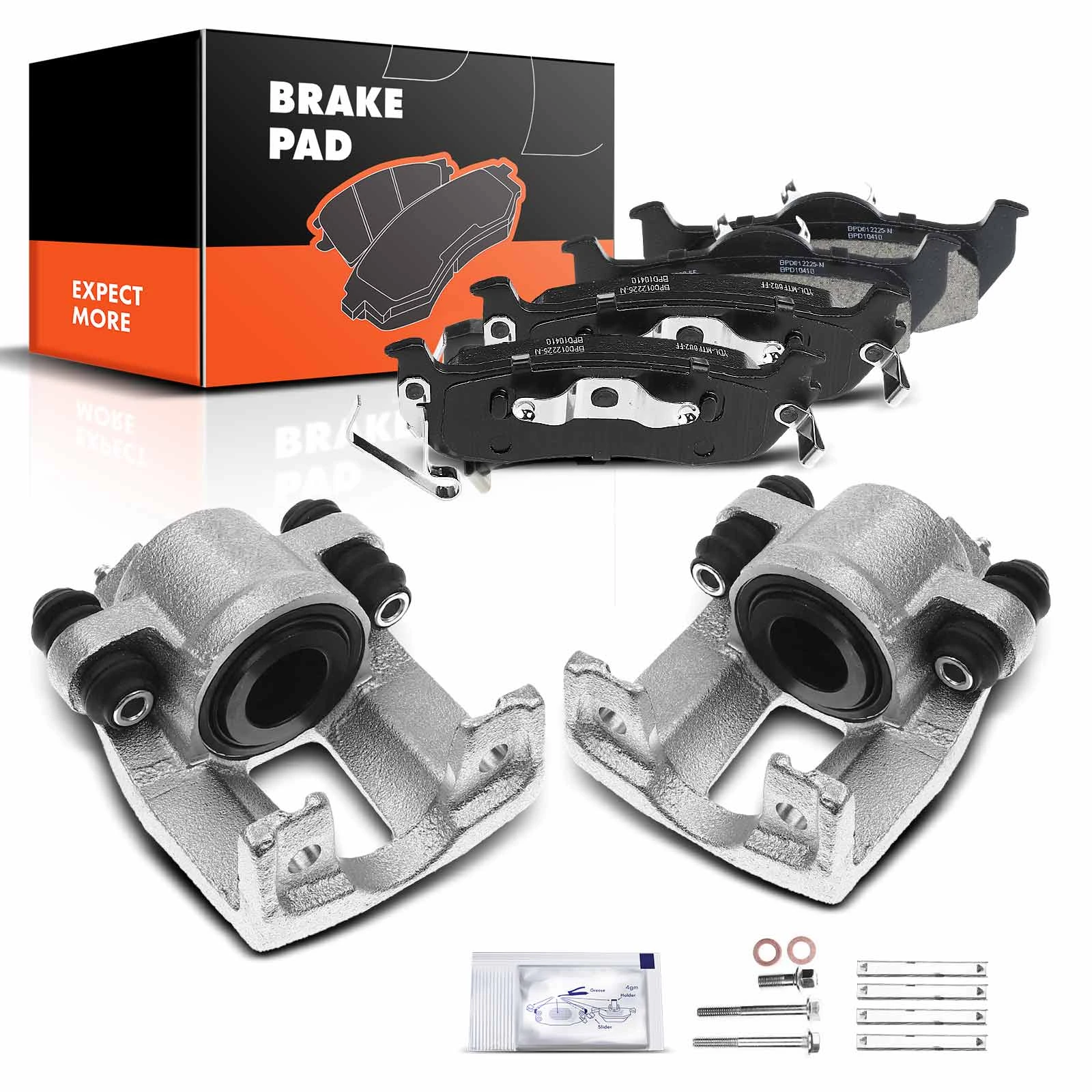 6 Pcs Rear Disc Brake Calipers & Ceramic Pads