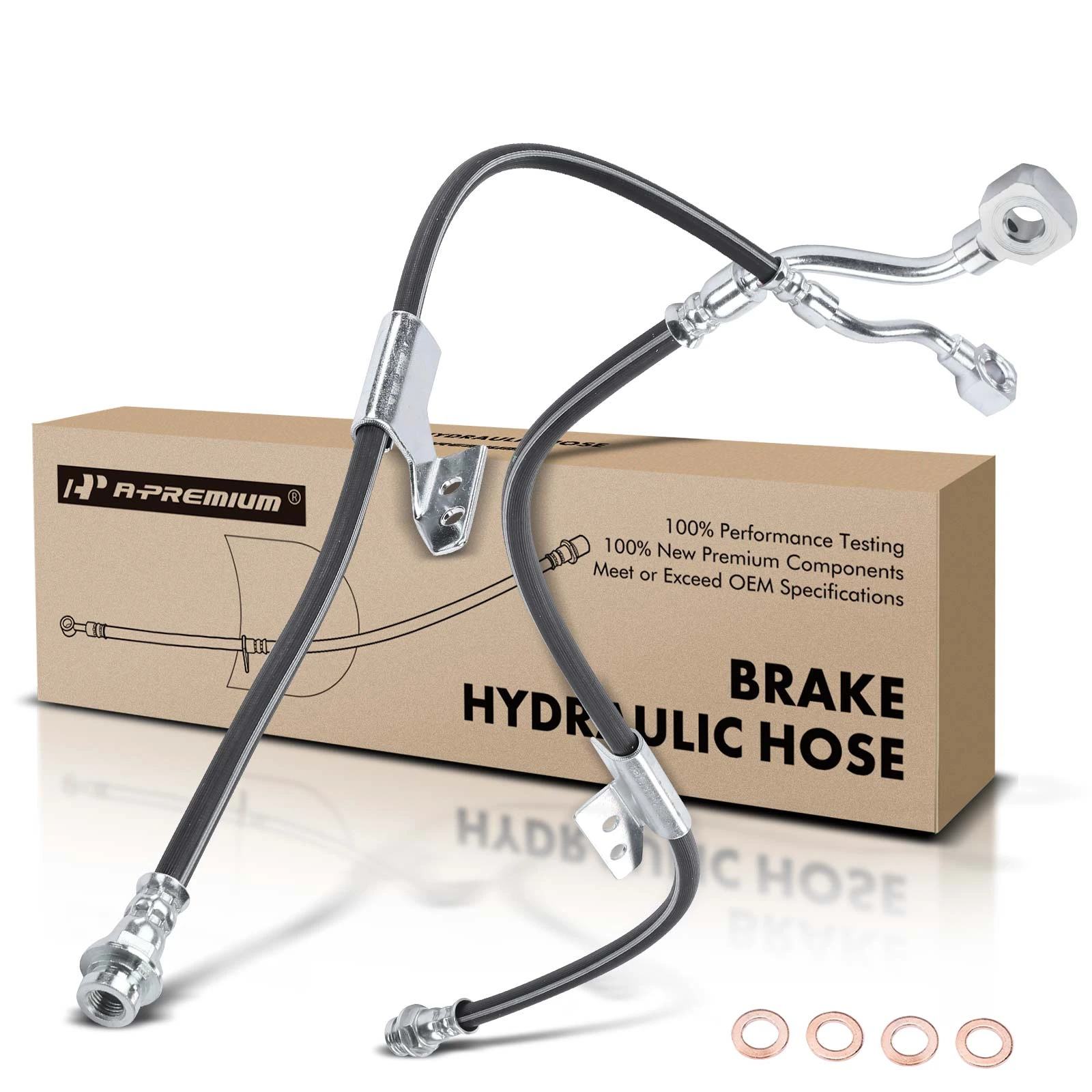 2 Pcs Front Brake Hydraulic Hose for 1992-1996 Chevrolet C2500 Suburban