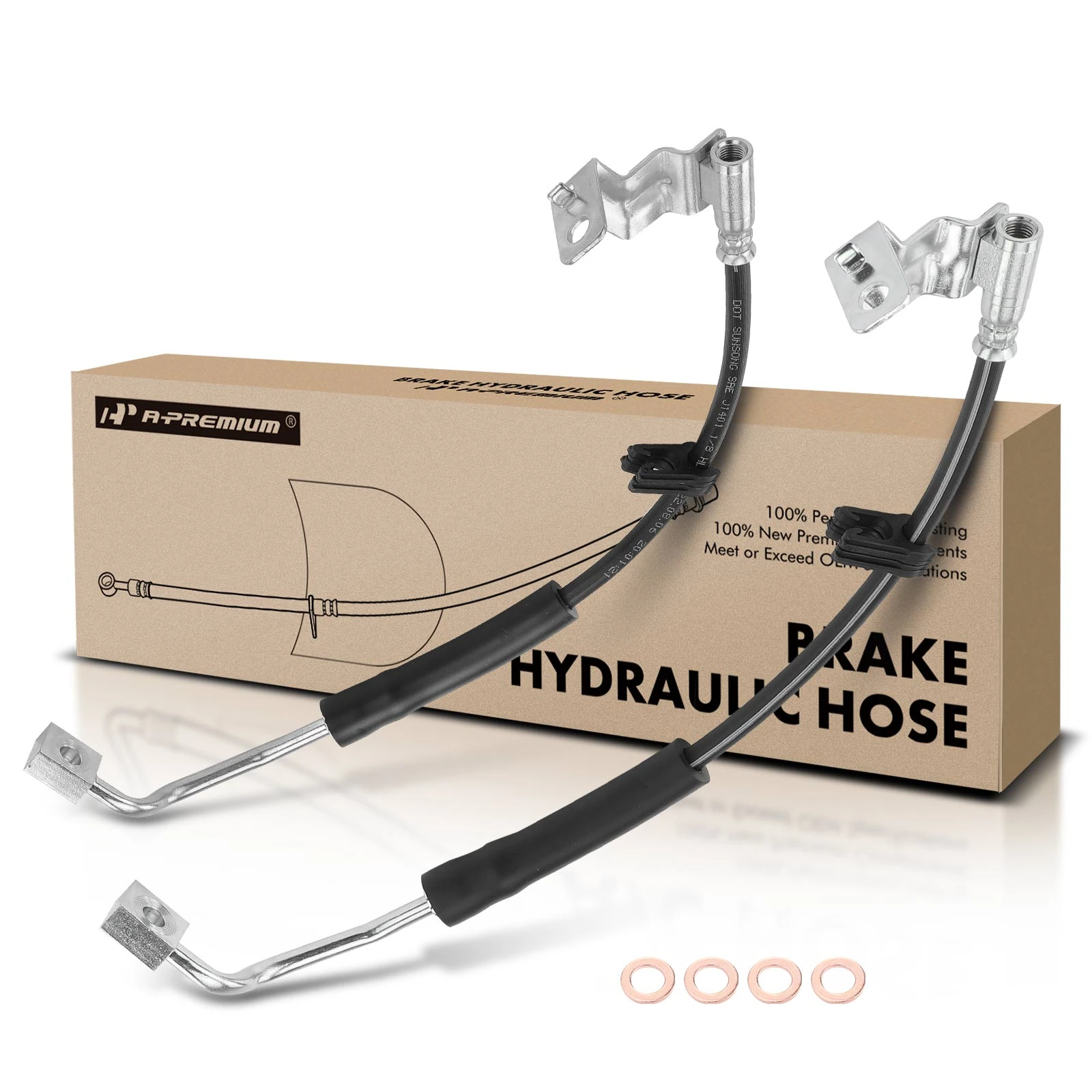 Front Driver Brake Hydraulic Hose For Dodge Ram 1500 Van 99
