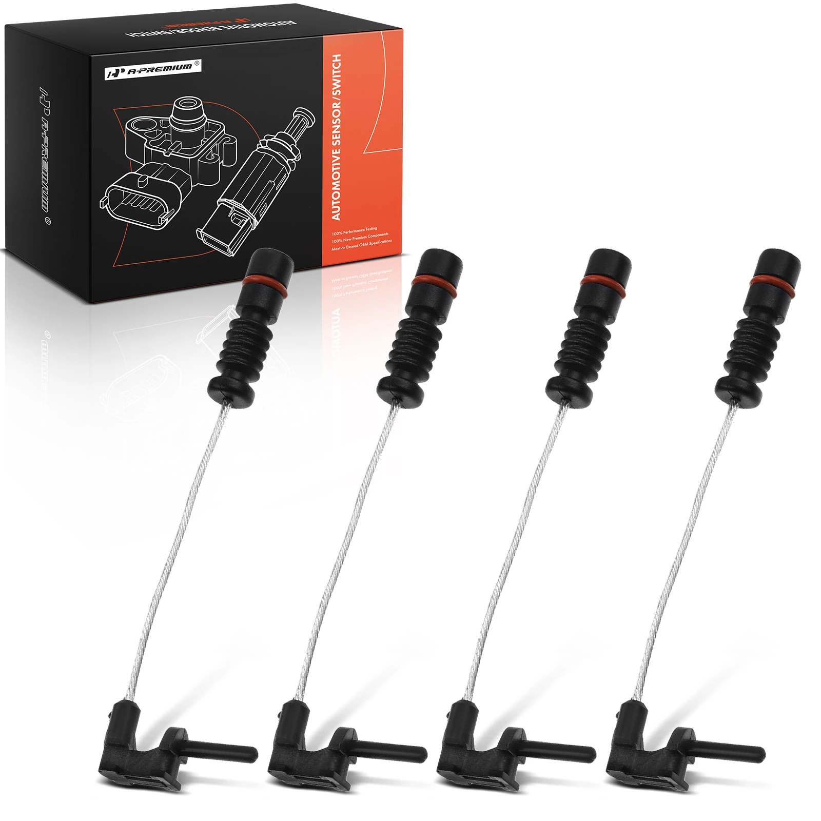 4 Pcs Front & Rear Disc Brake Pad Wear Sensor