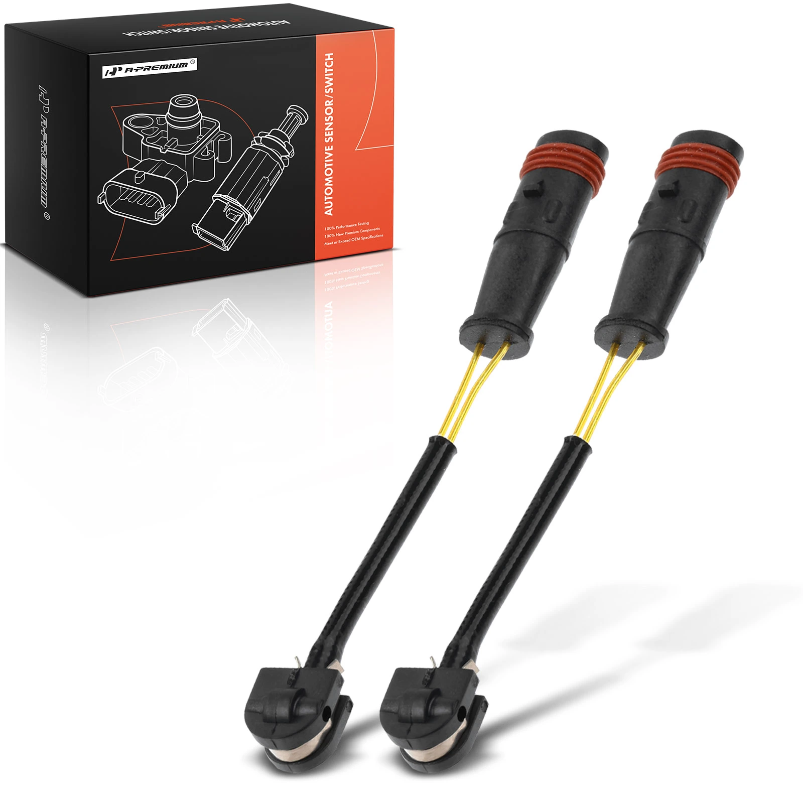 2 Pcs Front Passenger & Rear Passenger Disc Brake Pad Wear Sensor