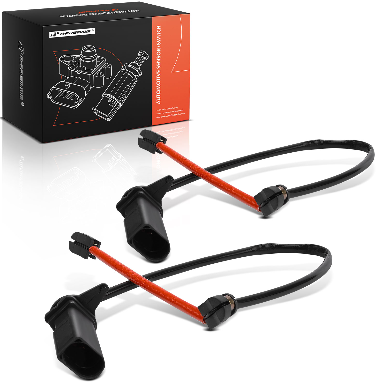 2 Pcs Front Disc Brake Pad Wear Sensor