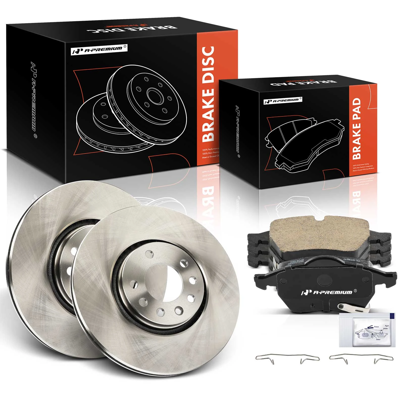 6 Pcs Front Disc Brake Rotors & Ceramic Brake Pads