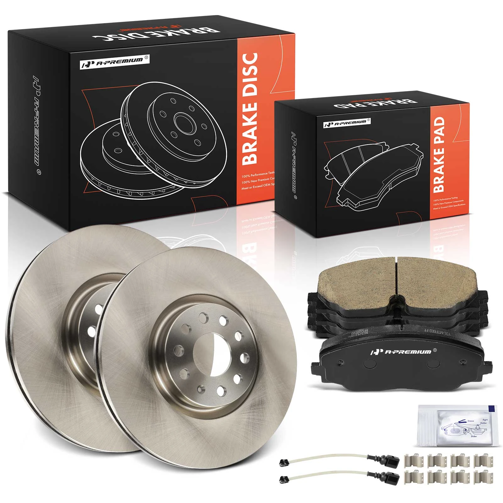 6 Pcs Front Disc Brake Rotors & Ceramic Brake Pads