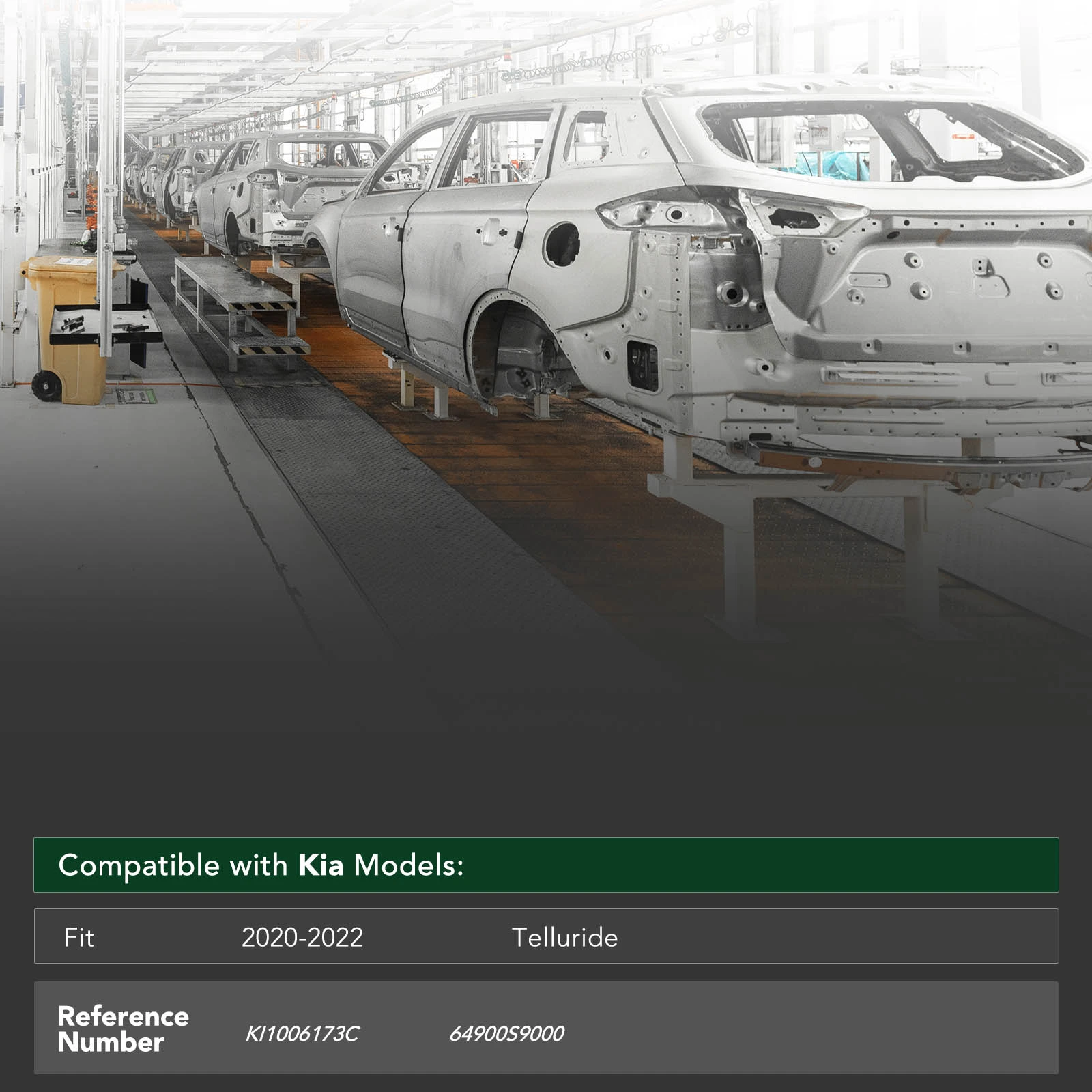 Front Bumper Reinforcement with CAPA for Kia Telluride 2020-2022 Steel