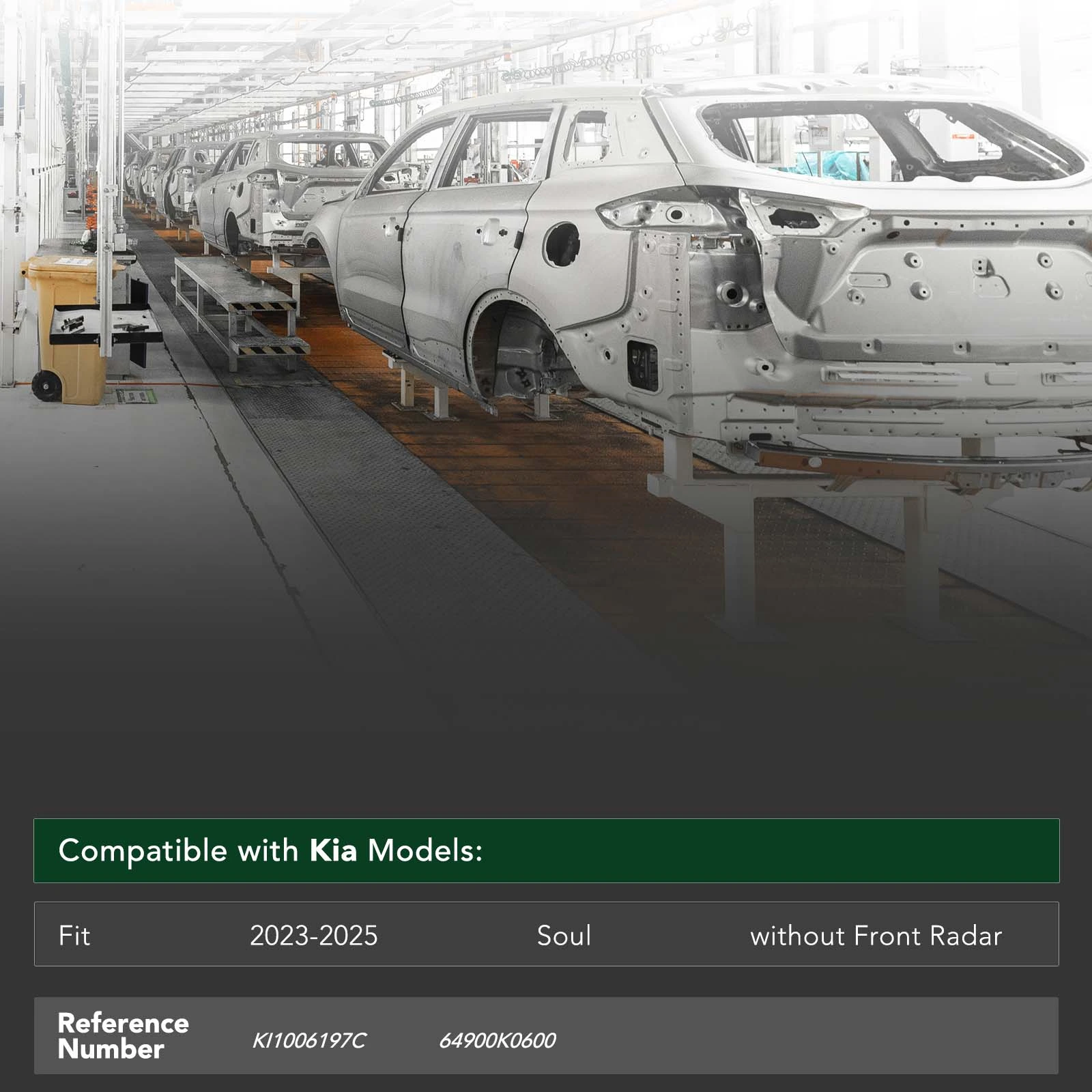 Front Bumper Reinforcement Impact Bar with CAPA for Kia Soul 2023-2025 Steel