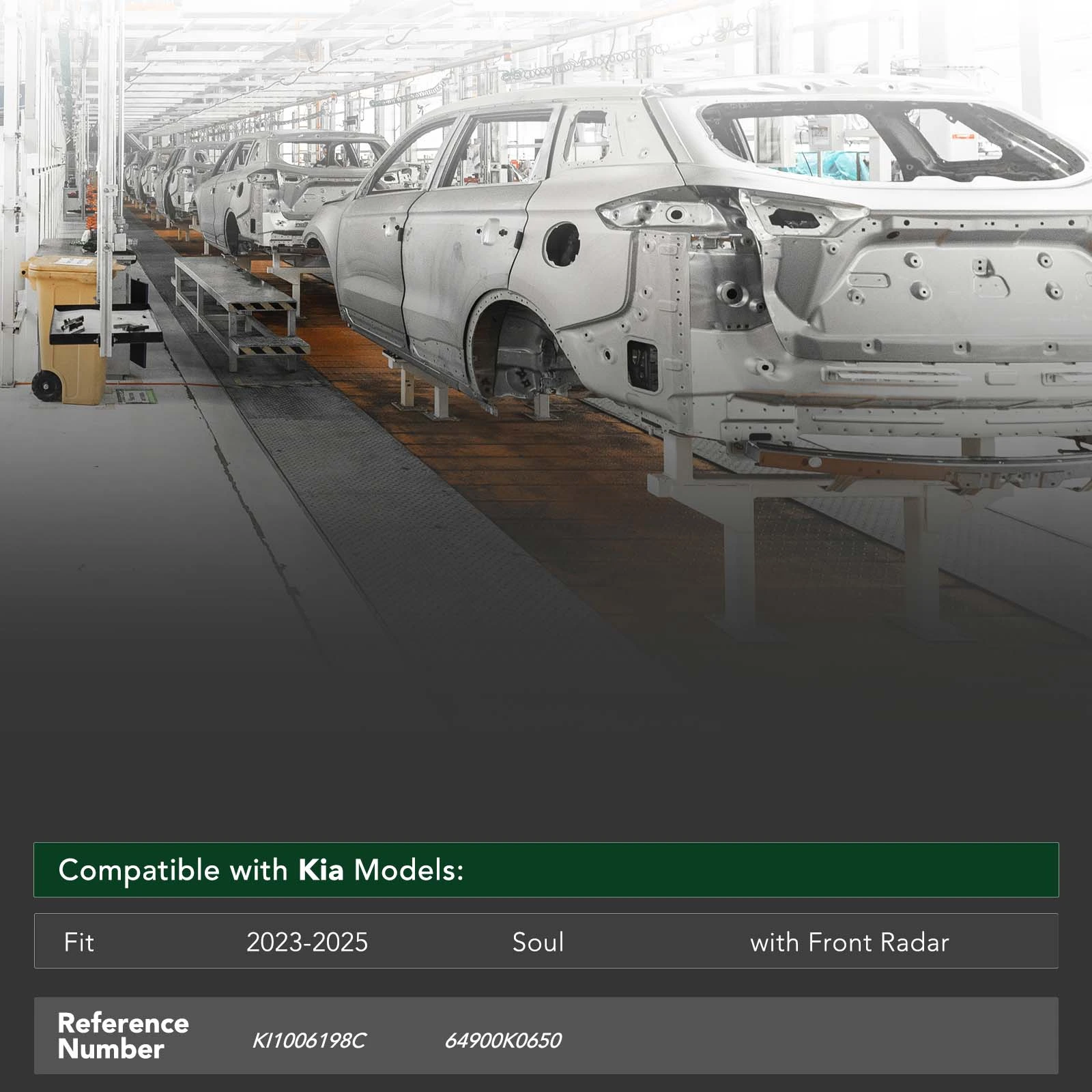 Front Bumper Reinforcement Impact Bar with CAPA for Kia Soul 2023-2025 Hatchback Steel