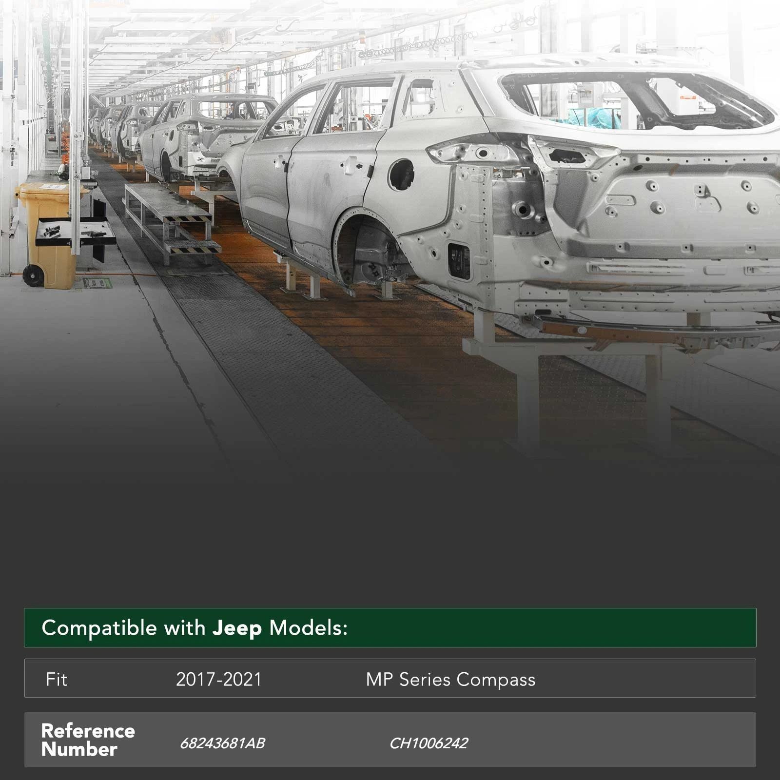 Front Bumper Reinforcement for 2017-2021 Jeep Compass