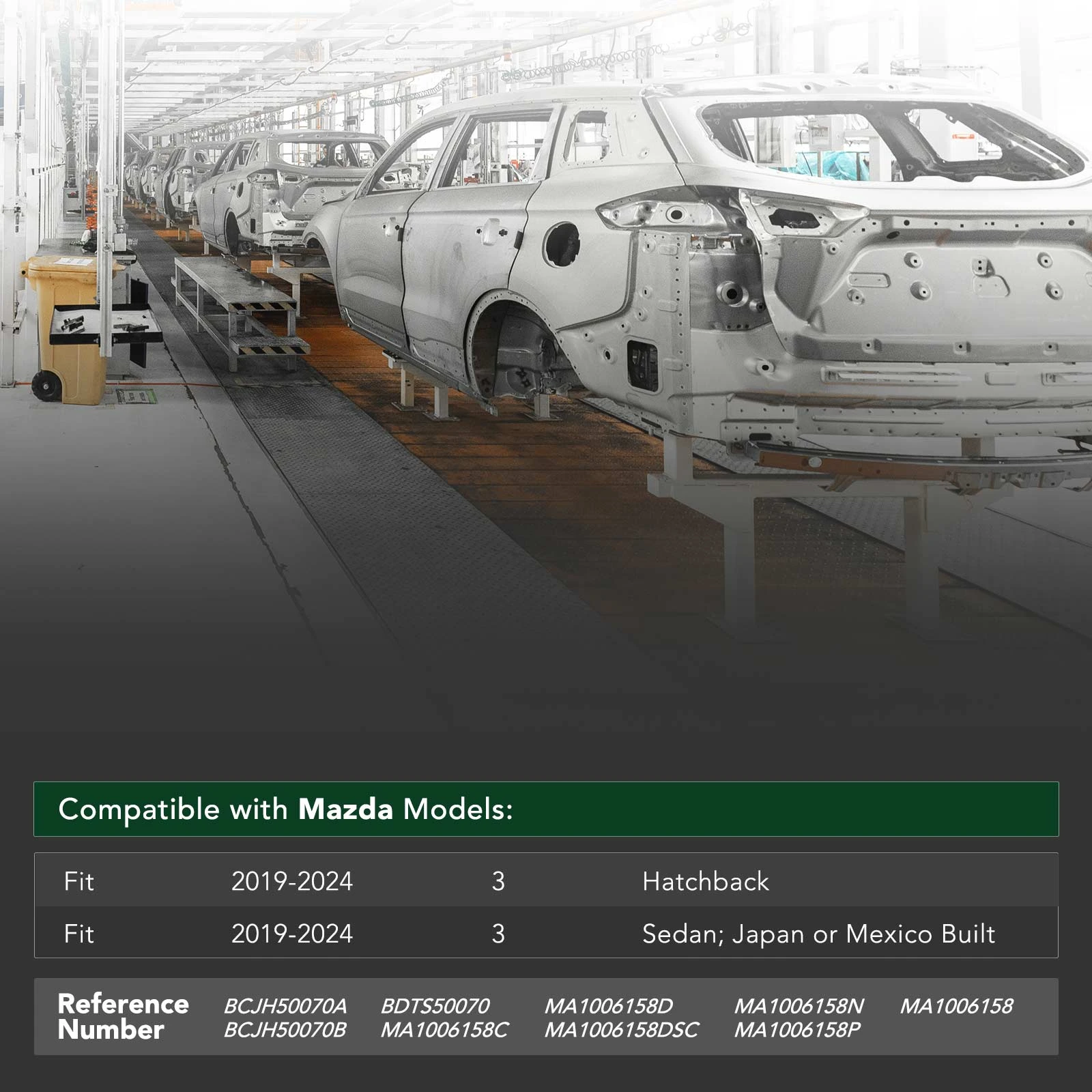 Front Bumper Face Bar Reinforcement Cross Member with Crush Can for 2019-2024 Mazda 3