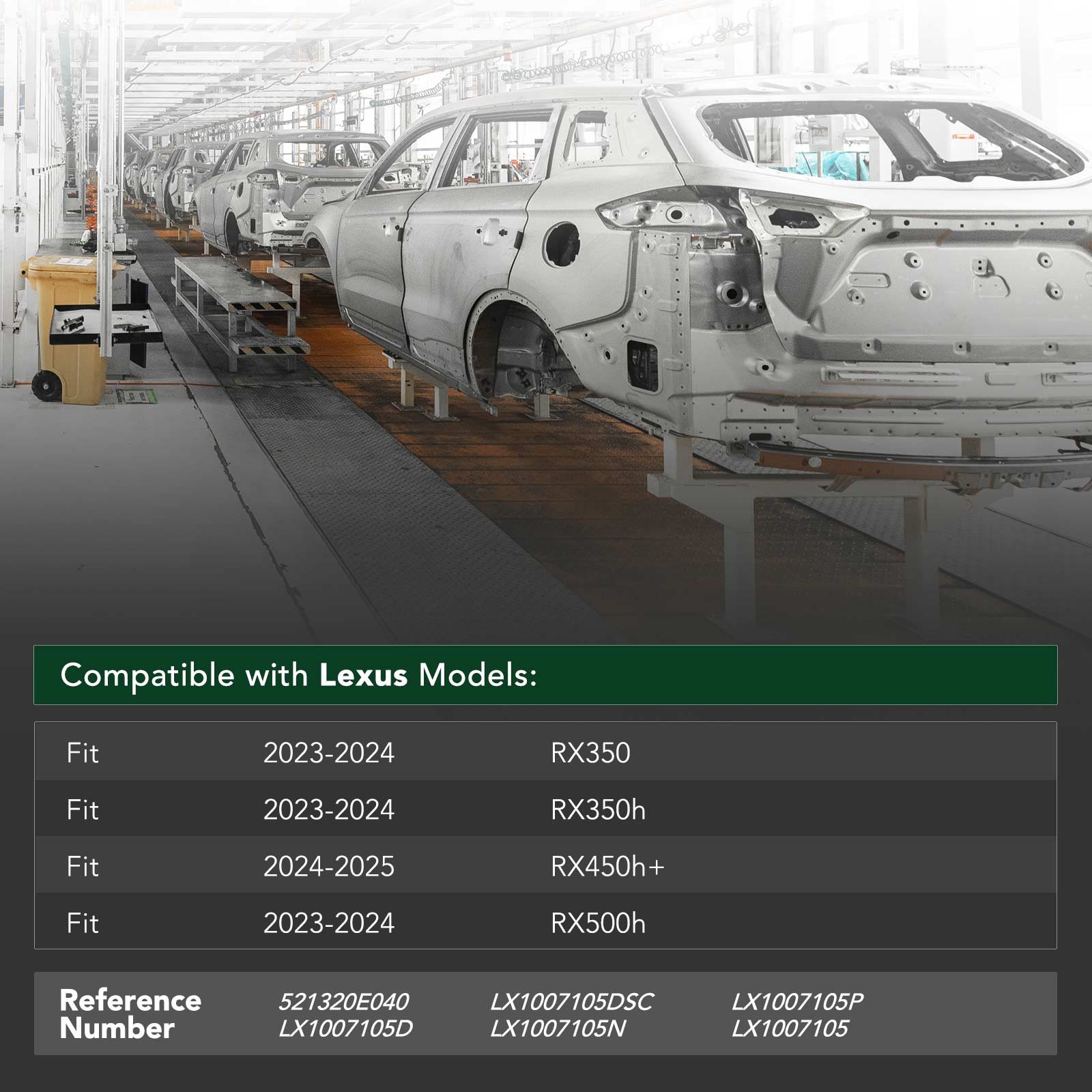 Front Lower Bumper Face Bar Reinforcement Cross Member for 2023-2024 Lexus RX500h