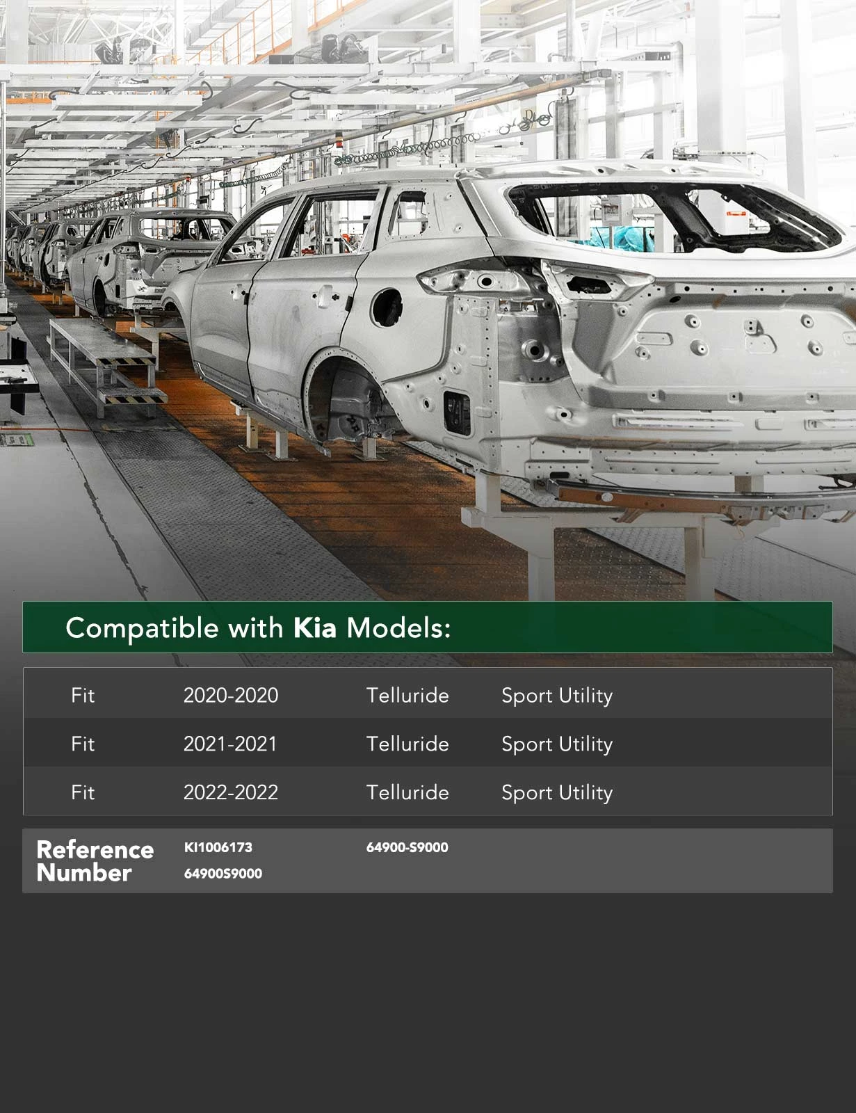 Front Bumper Reinforcement for Kia Telluride 2020-2022 SUV Steel