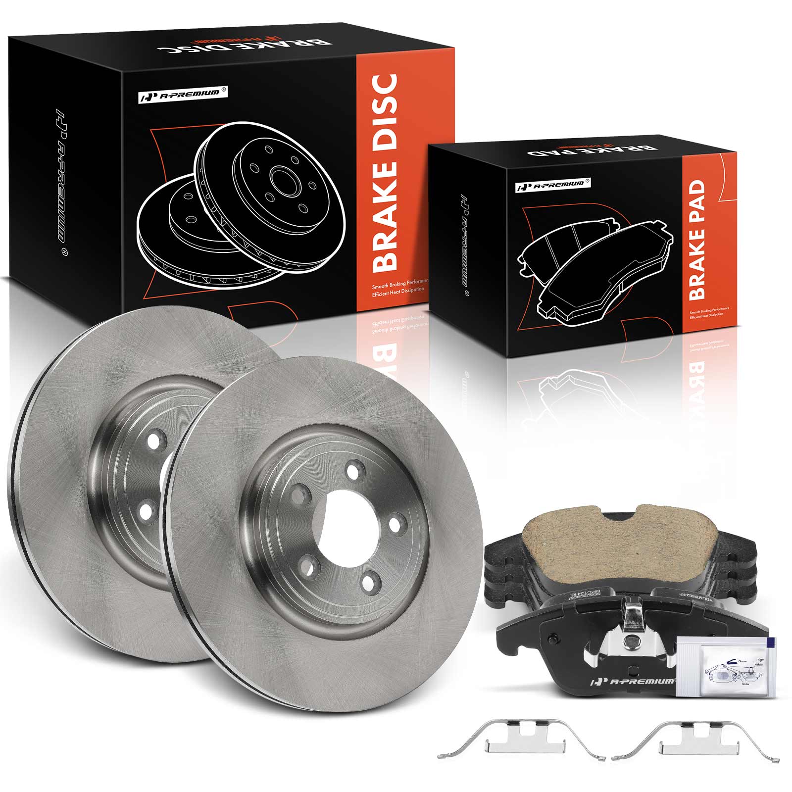 6 Pcs Front Disc Brake Rotors & Ceramic Brake Pads