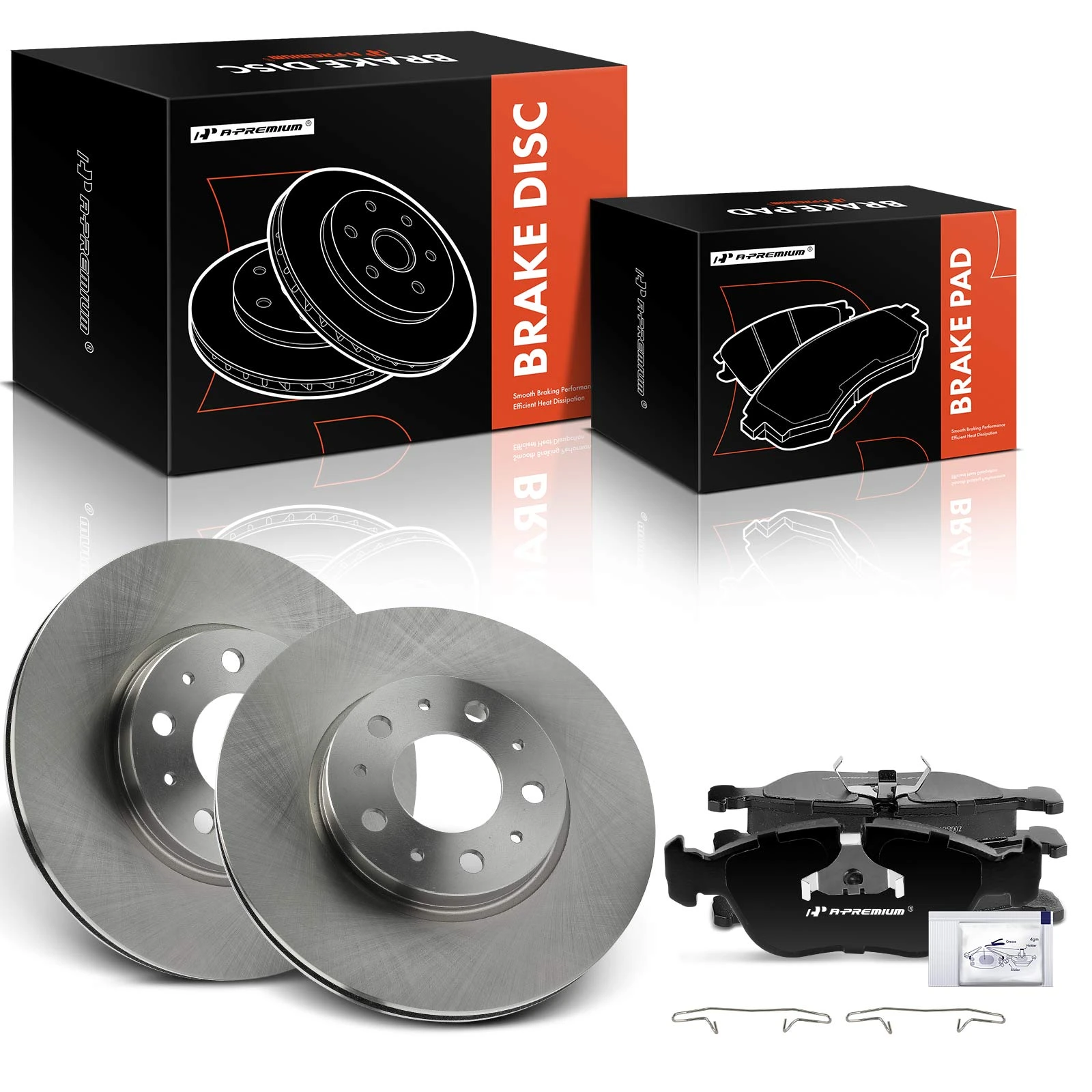 6 Pcs Front Disc Brake Rotors & Ceramic Brake Pads
