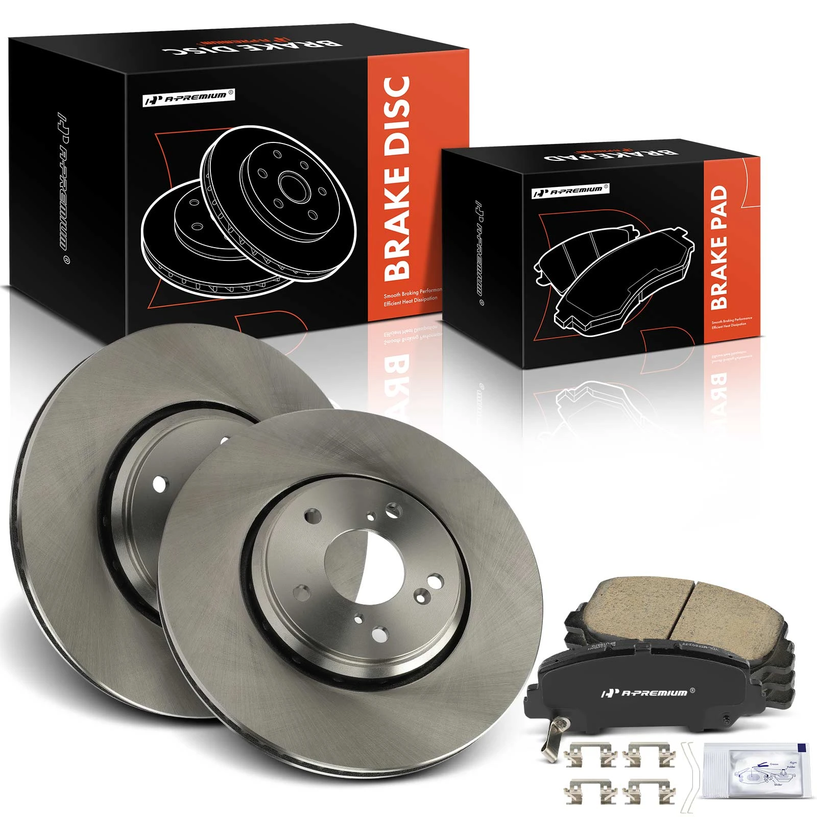 6 Pcs Front Disc Brake Rotors & Ceramic Brake Pads