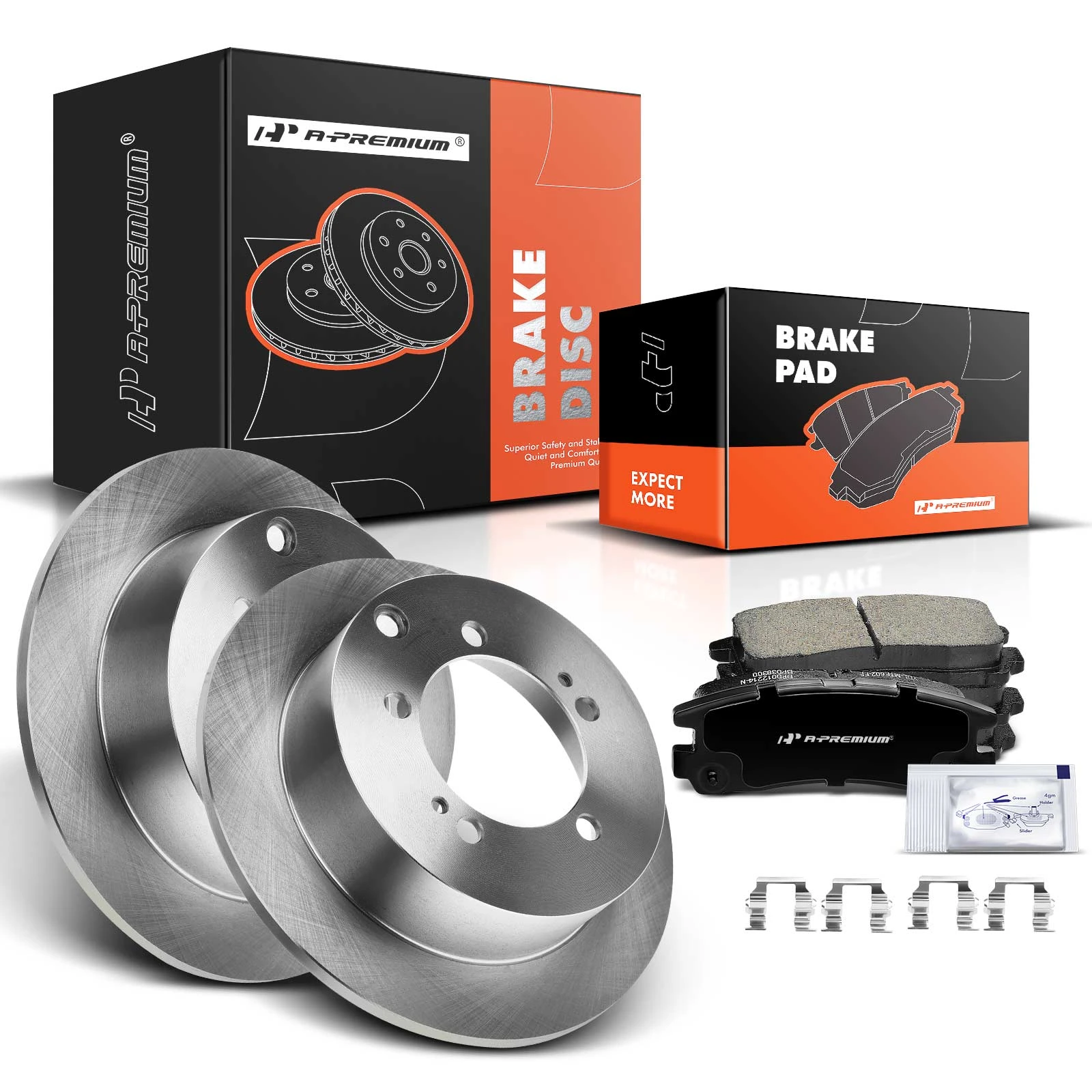 1995-2005 Chrysler Sebring Disc Brake Rotors and Ceramic Pads Kit, 6 Pcs, Rear Driver & Passenger, A-Premium, APBRPR040