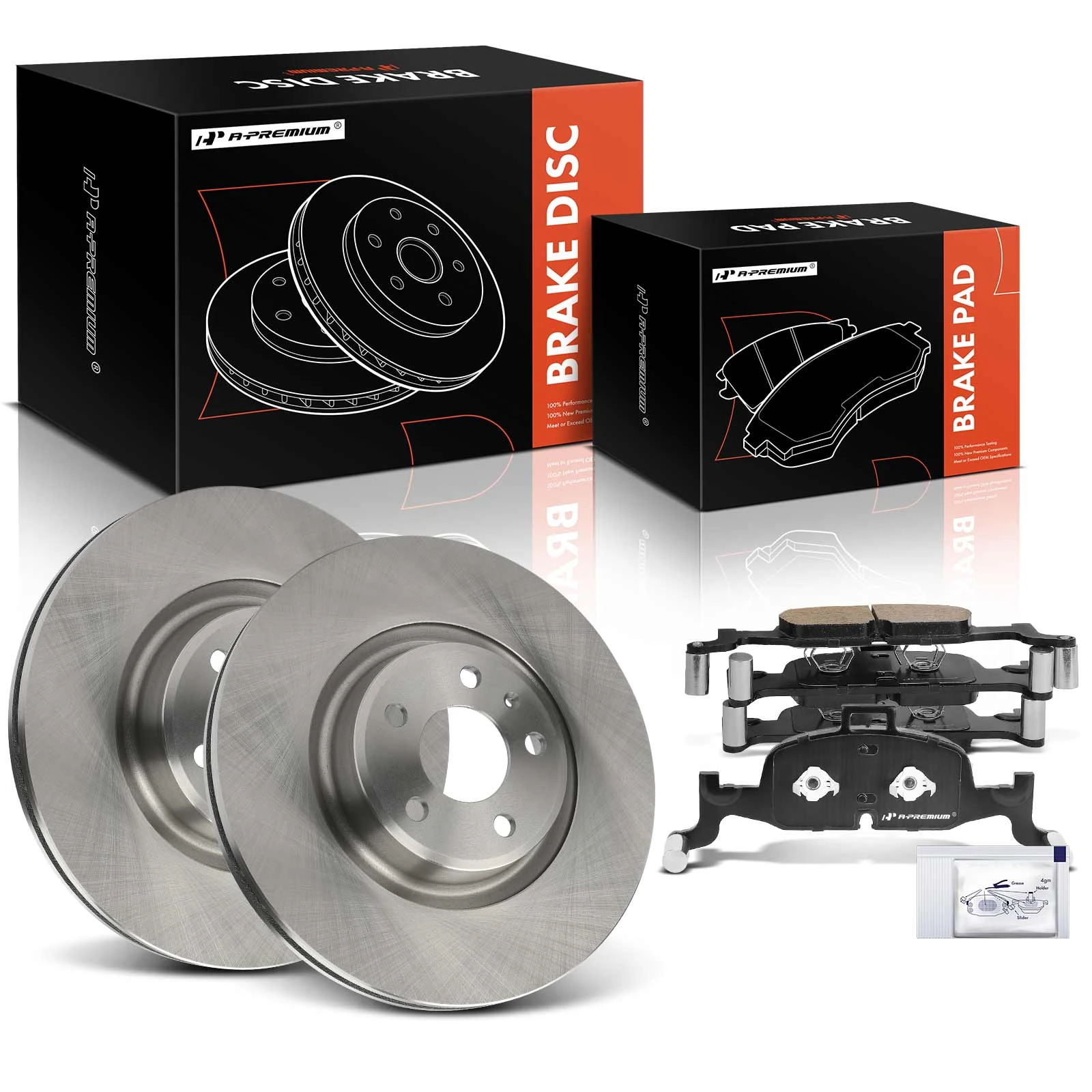 6 Pcs Front Disc Brake Rotors & Ceramic Brake Pads