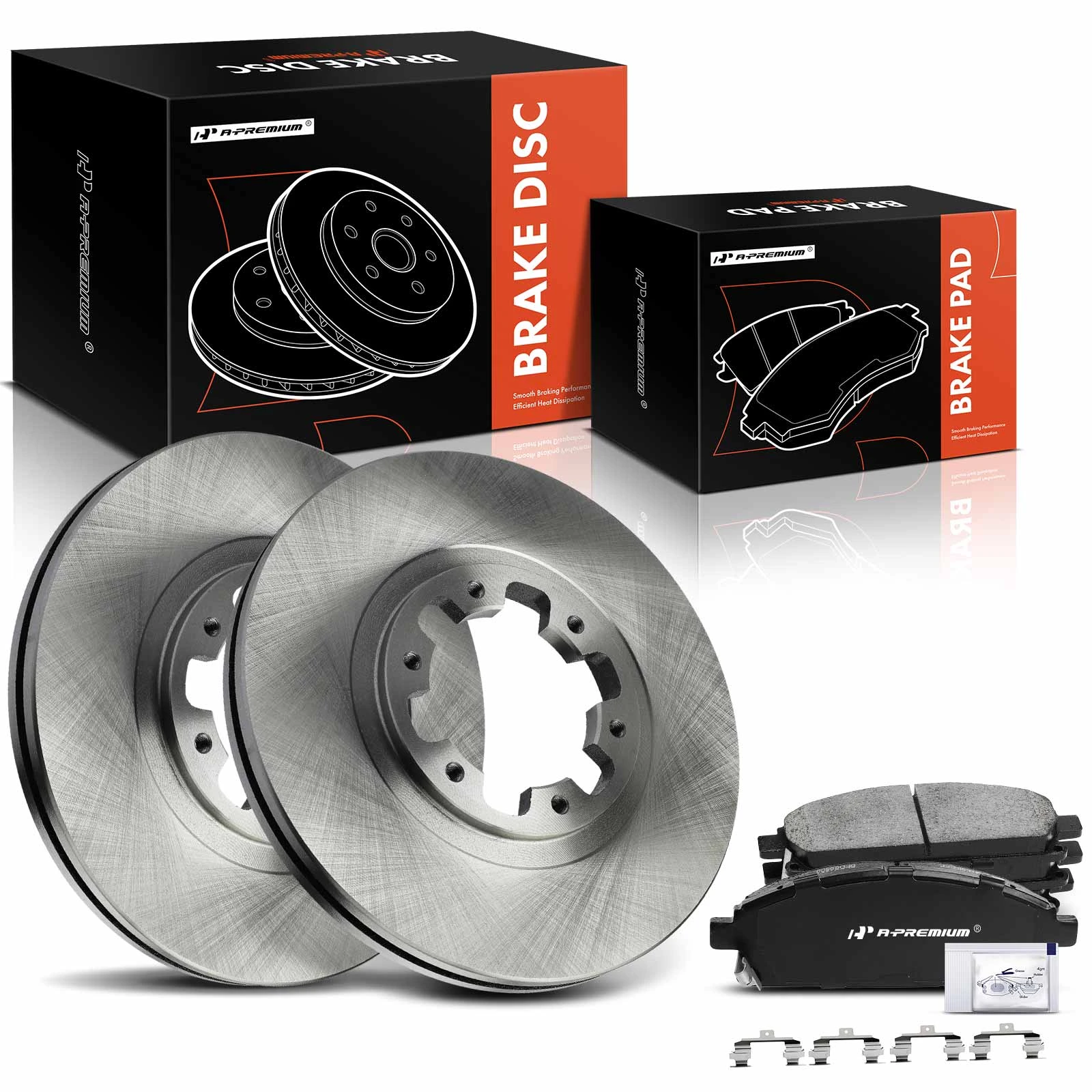 6 Pcs Front Disc Brake Rotors & Ceramic Brake Pads