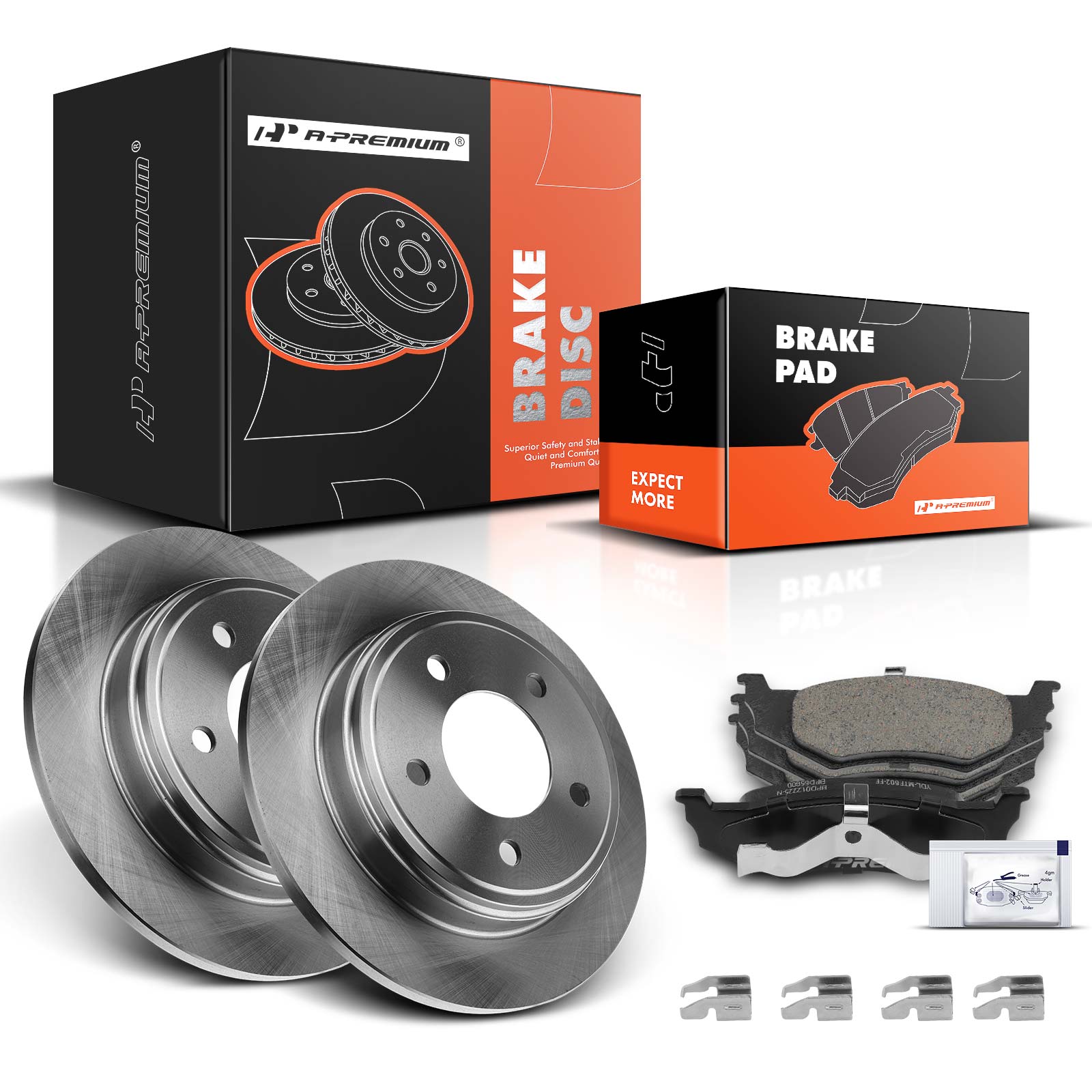 1995-1997 1999-2001 Chrysler LHS Disc Brake Rotors and Ceramic Pads Kit, 6 Pcs, Rear Driver & Passenger, A-Premium, APBRPR226