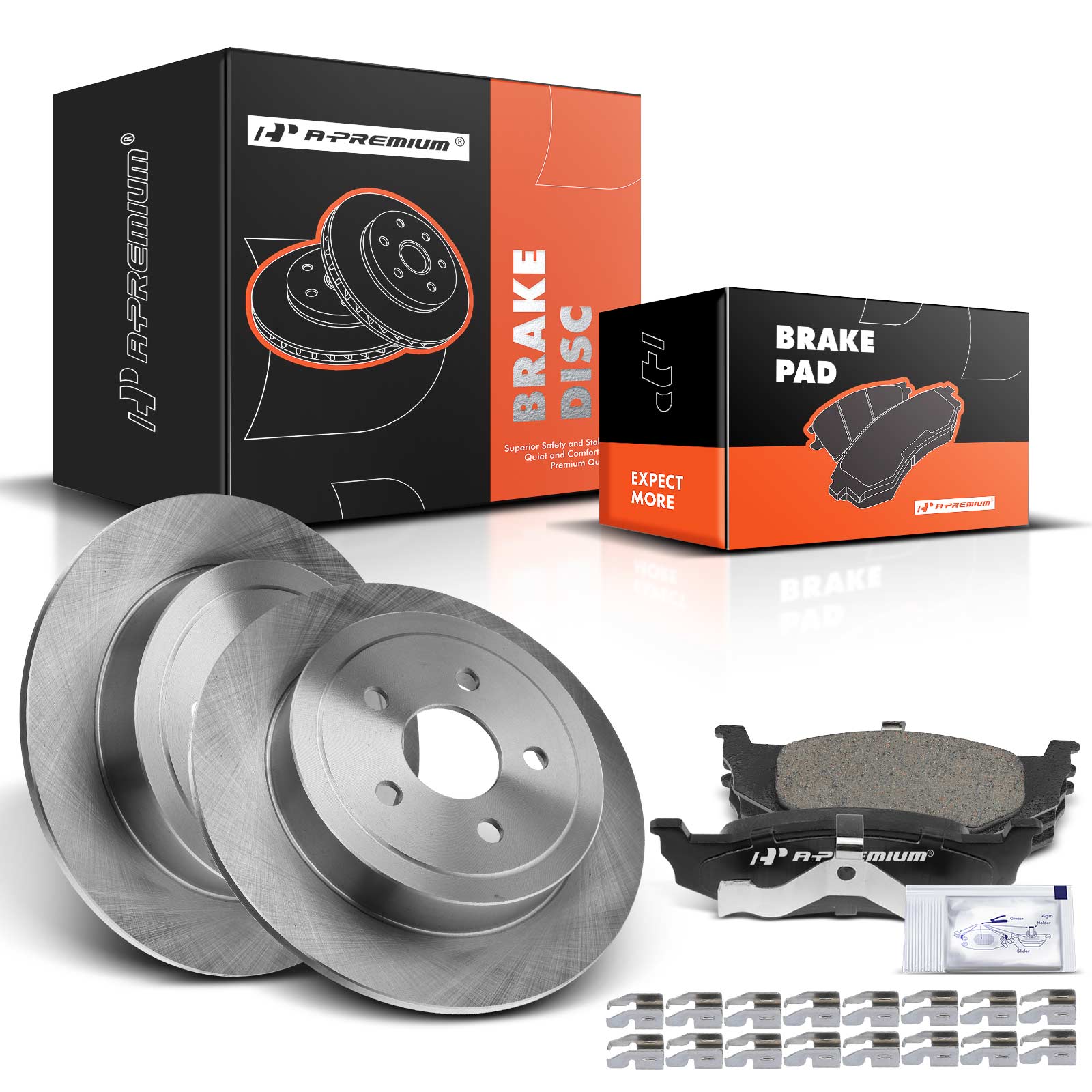 1996-1998 2001-2006 Chrysler Sebring Disc Brake Rotors and Ceramic Pads Kit, 6 Pcs, Rear Driver & Passenger, A-Premium, APBRPR230