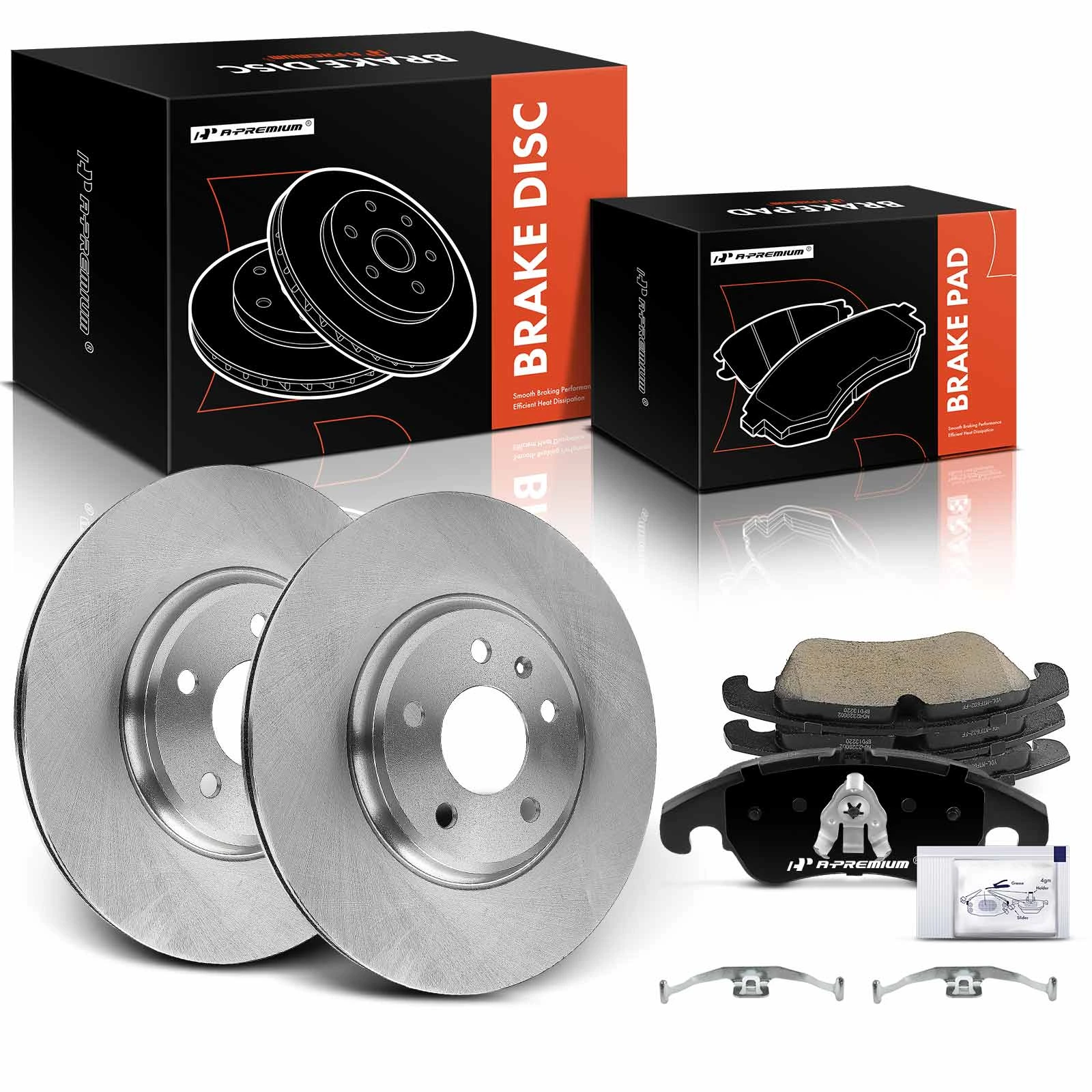 6 Pcs Front Disc Brake Rotors & Ceramic Brake Pads