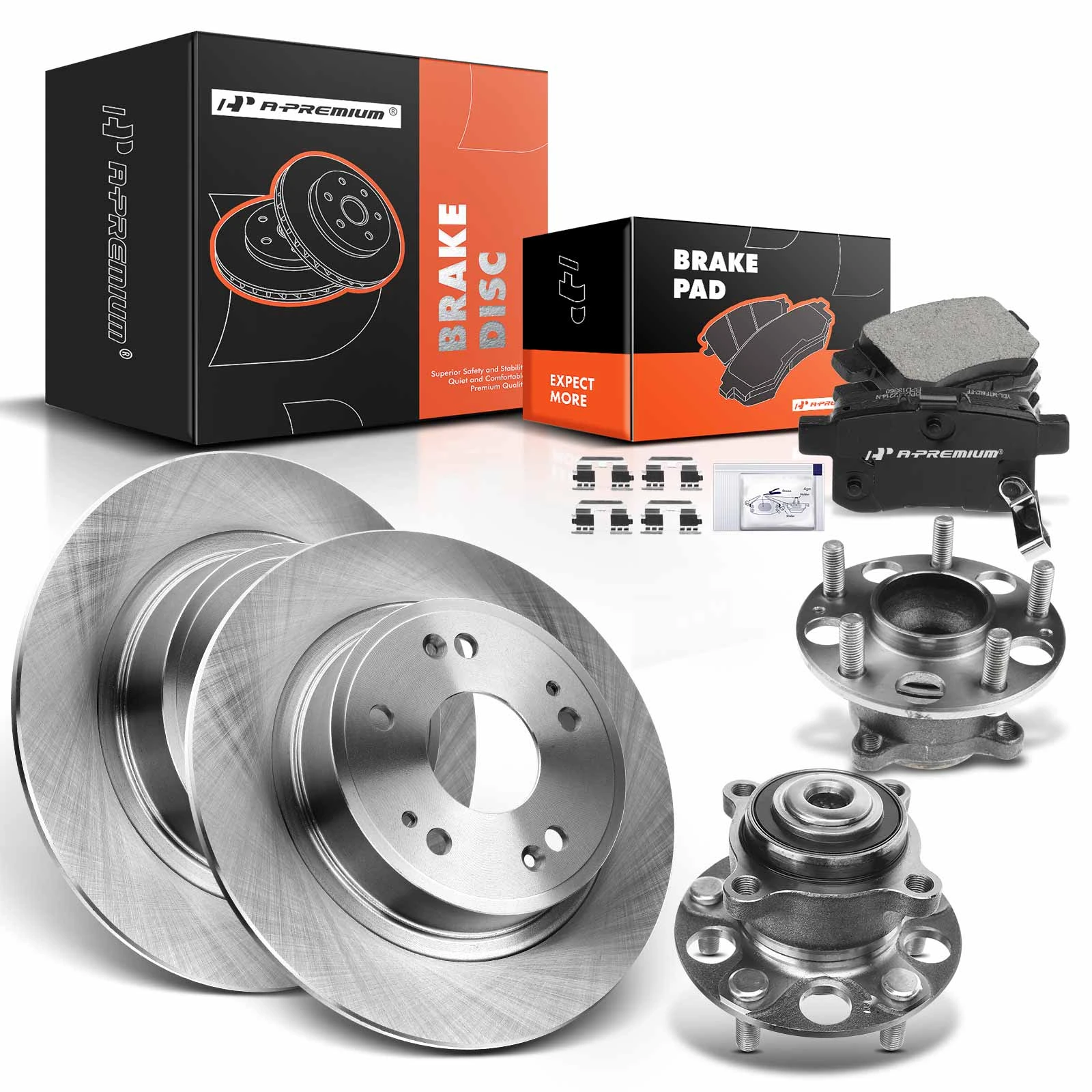 Front Drilled Slotted Brake Rotors Ceramic Pads For Honda