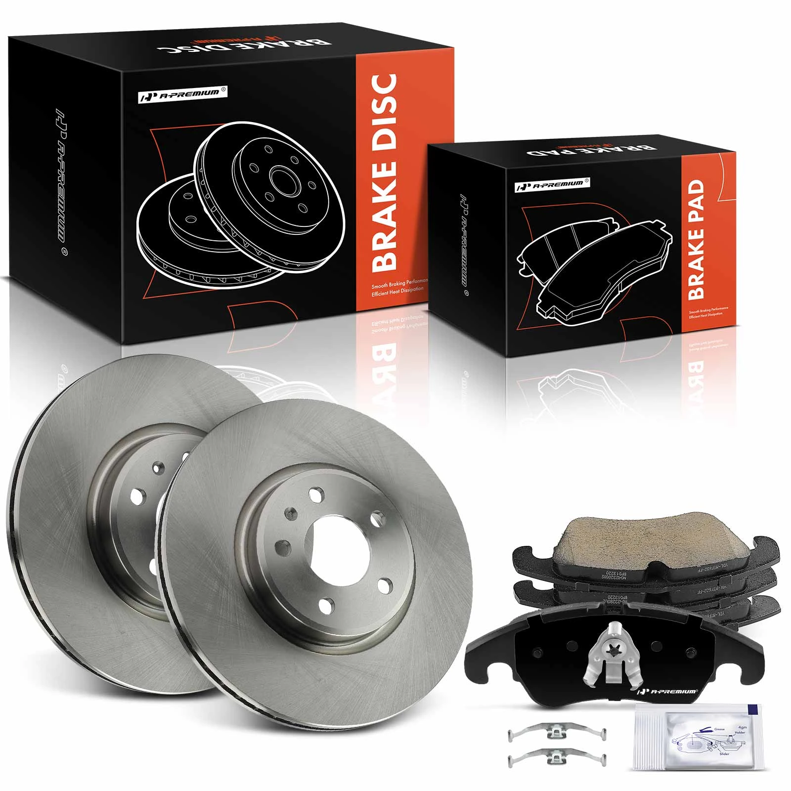 6 Pcs Front Disc Brake Rotors & Ceramic Brake Pads