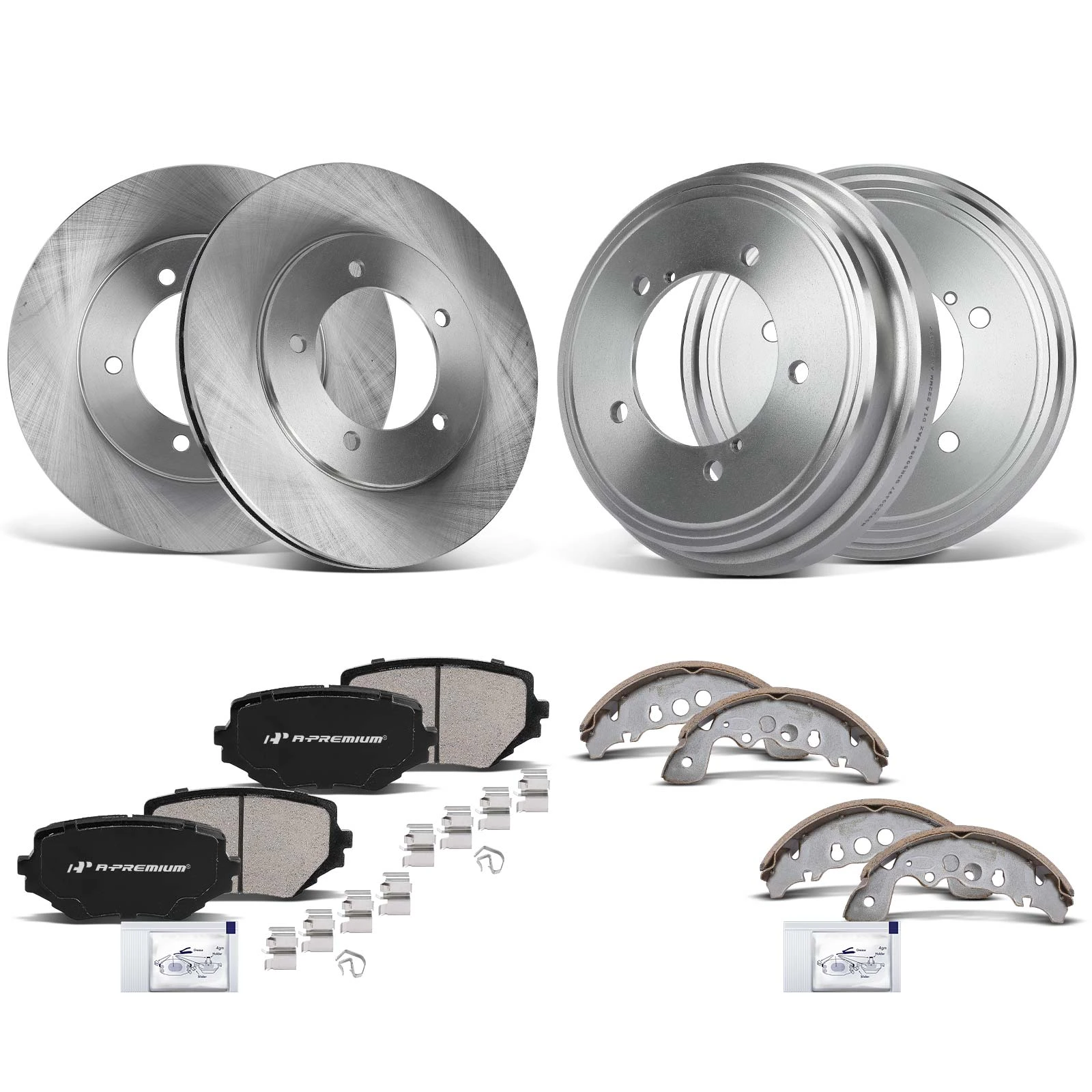 Front Disc Brake Rotors & Brake Pads & Rear Brake Drums & Brake Shoes