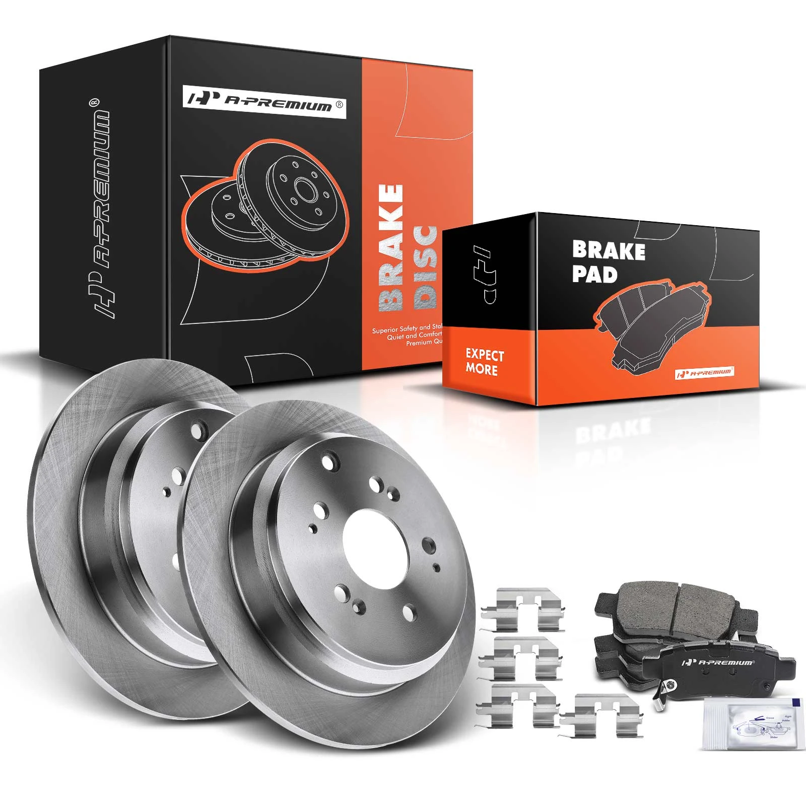 Rear Drilled Rotors & Ceramic Brake Pads