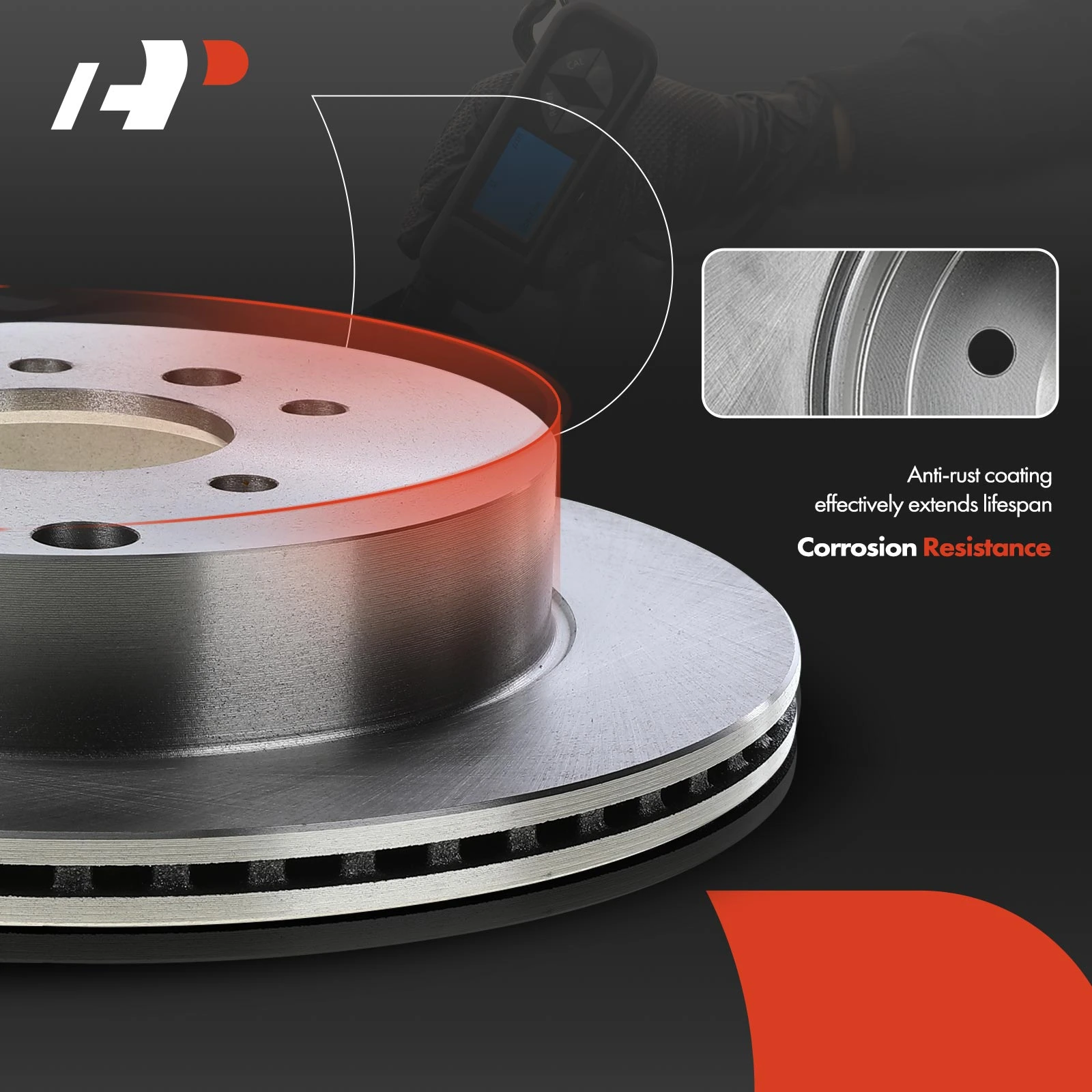 REAR Drilled Rotor + Ceramic Brake Pad For 2007-2009 Chevy Equinox Torrent XL-7 - Foto 9