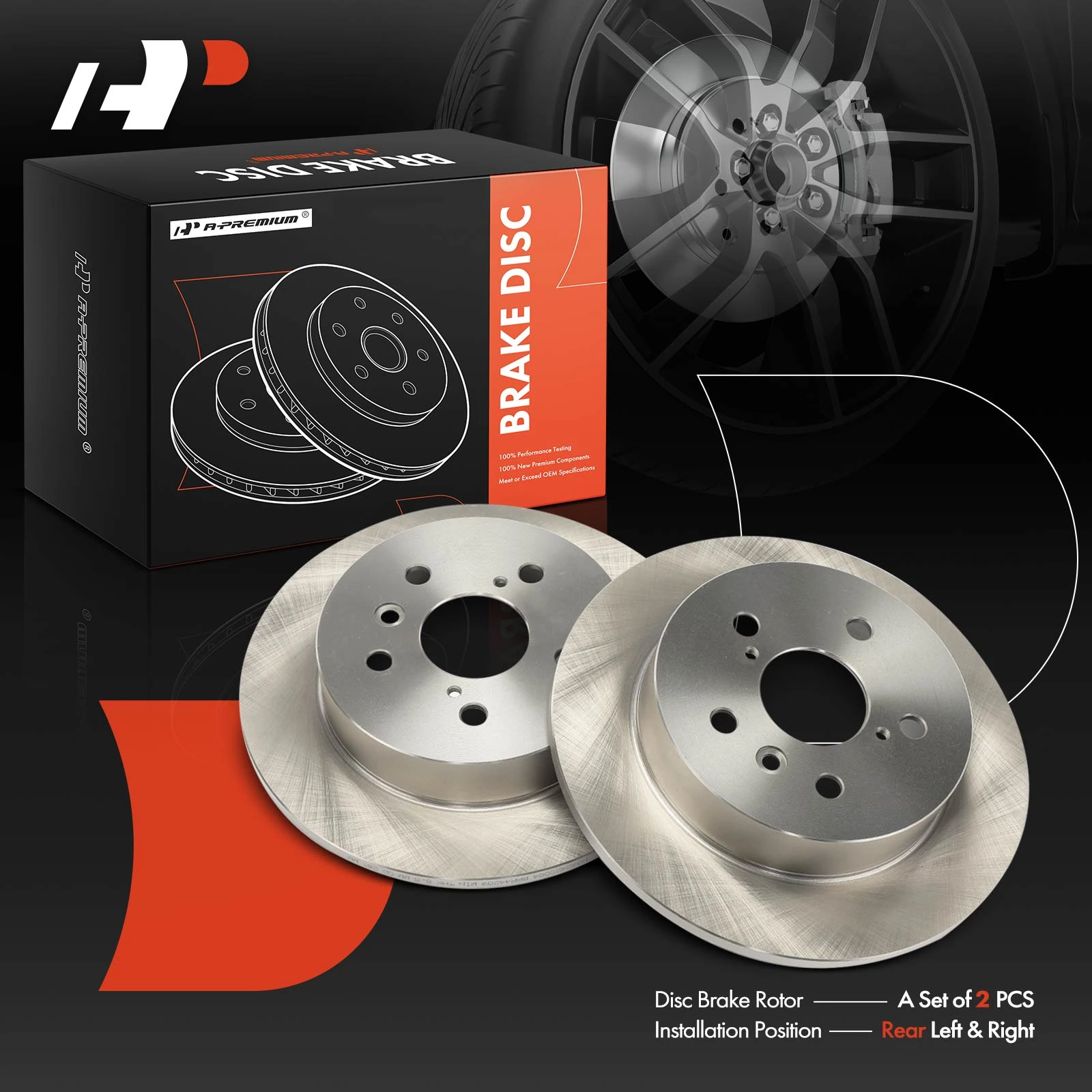 Evan-Fischer Rear Disc Brake Rotors For 2018-2020 Toyota Camry W/ Electronic Parking Brake – 2-Piece Set