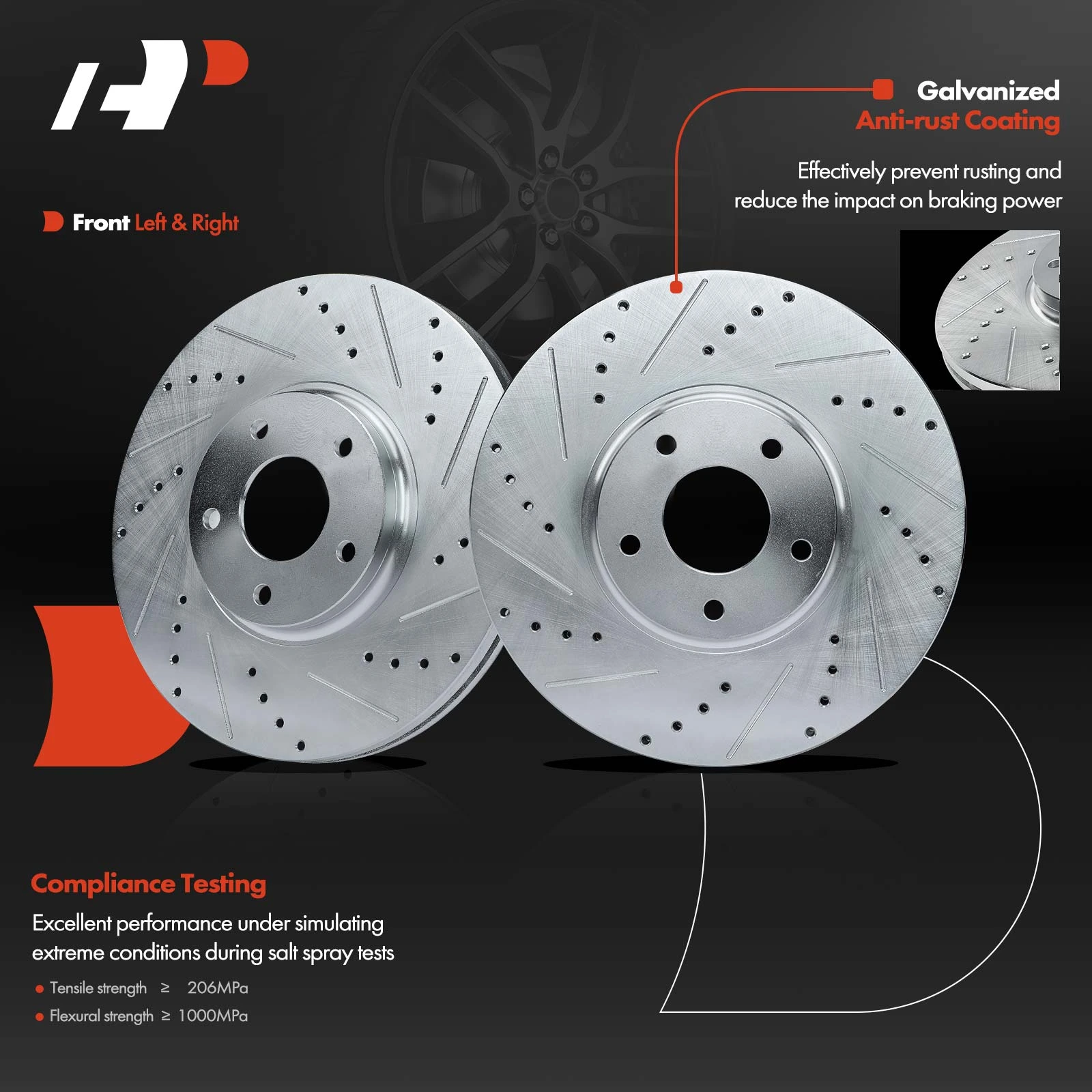 Nissan Murano Brake Kit Complete Front & Rear Brake Kit For 2005-2007 Nissan Murano - Ceramic Pads & Disc Rotors Brake Rotors And Pads For Infiniti Fx45 - Foto 10