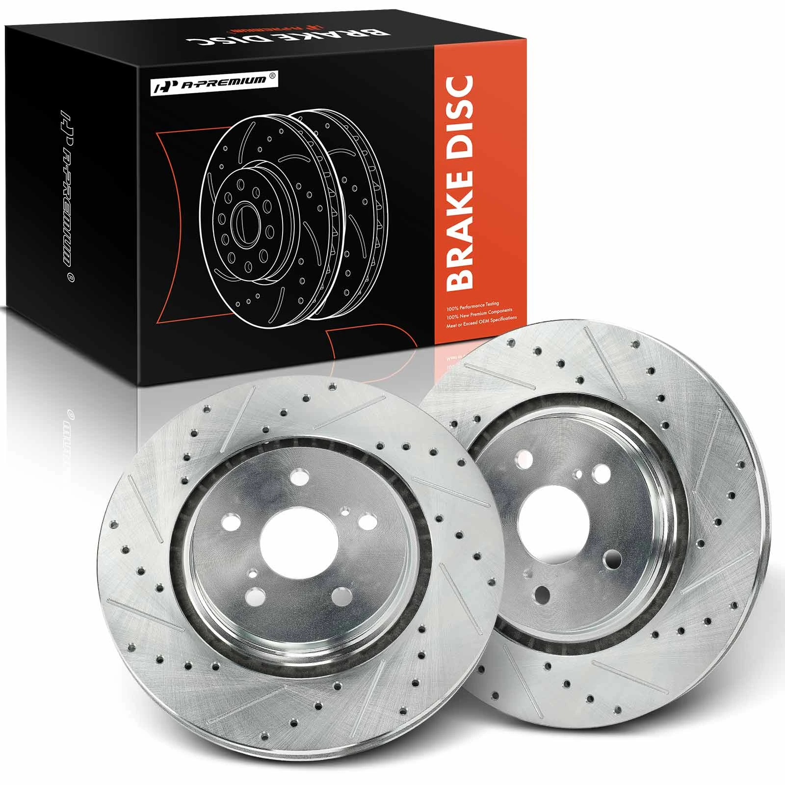 2 Pcs Front Drilled Brake Rotors for 2022 Lexus NX250