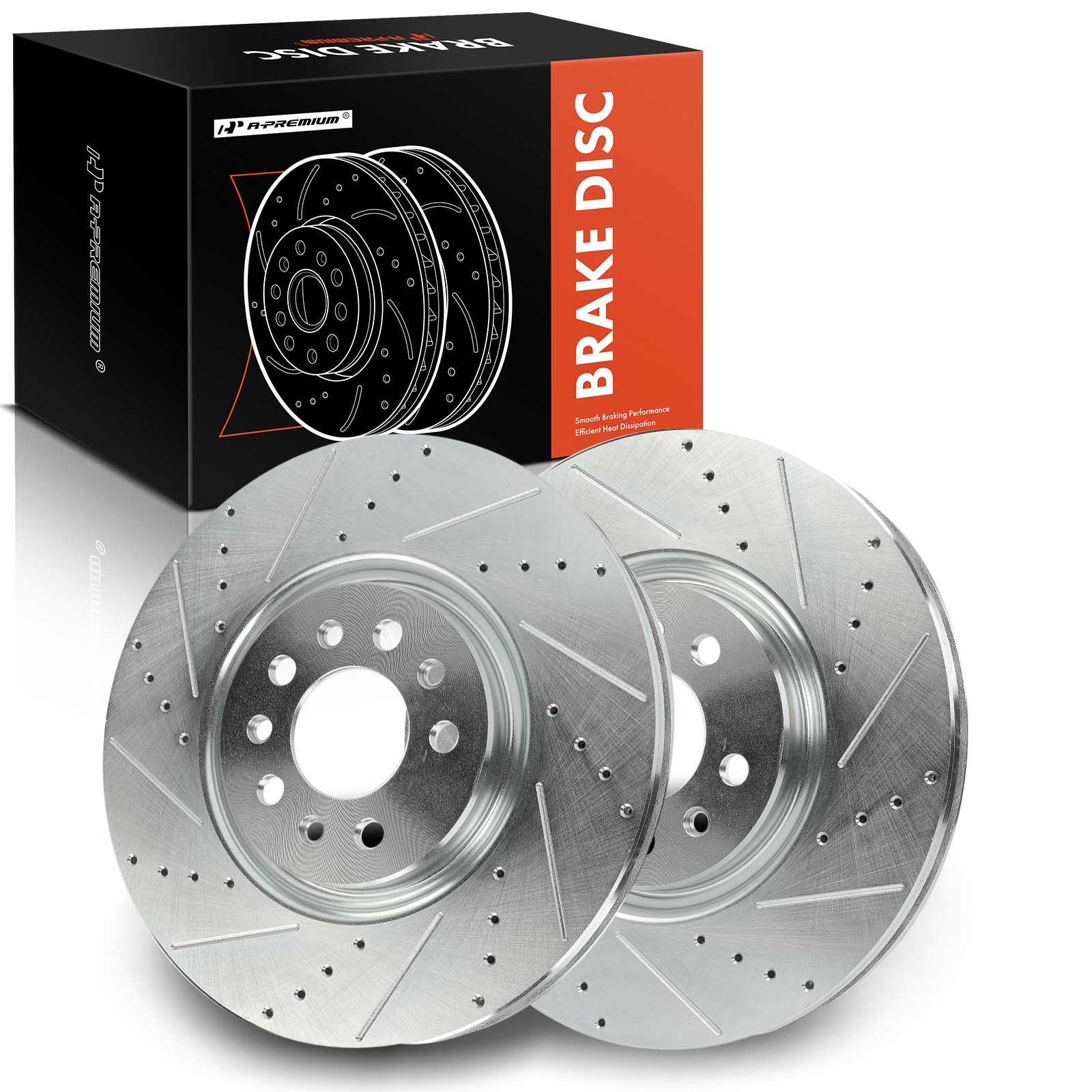 2 Pcs Front Drilled Brake Rotor