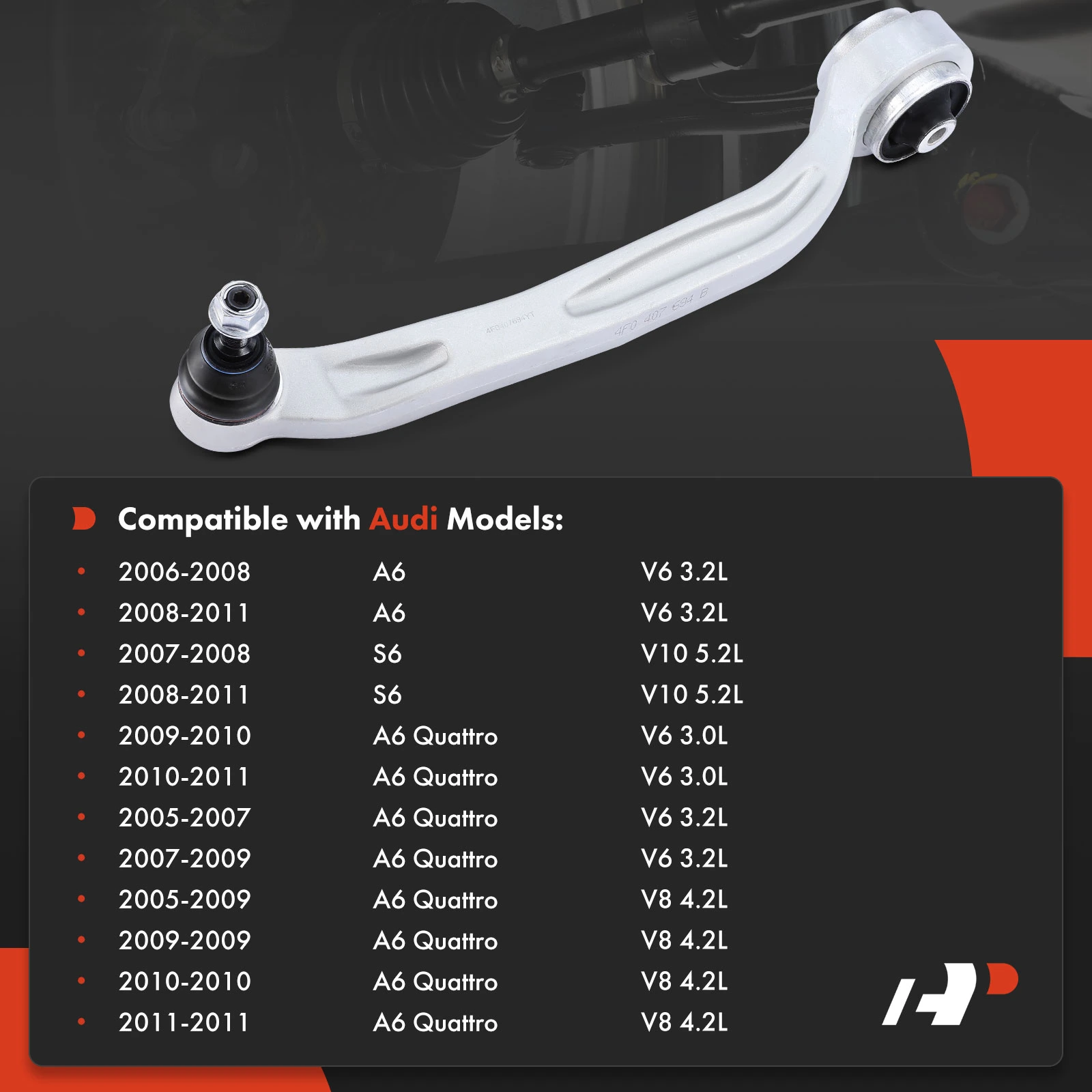 1-Pc Control Arm and Ball Joint Kit, Front Passenger Lower Rearward with Ball Joint A-Premium APCA4374