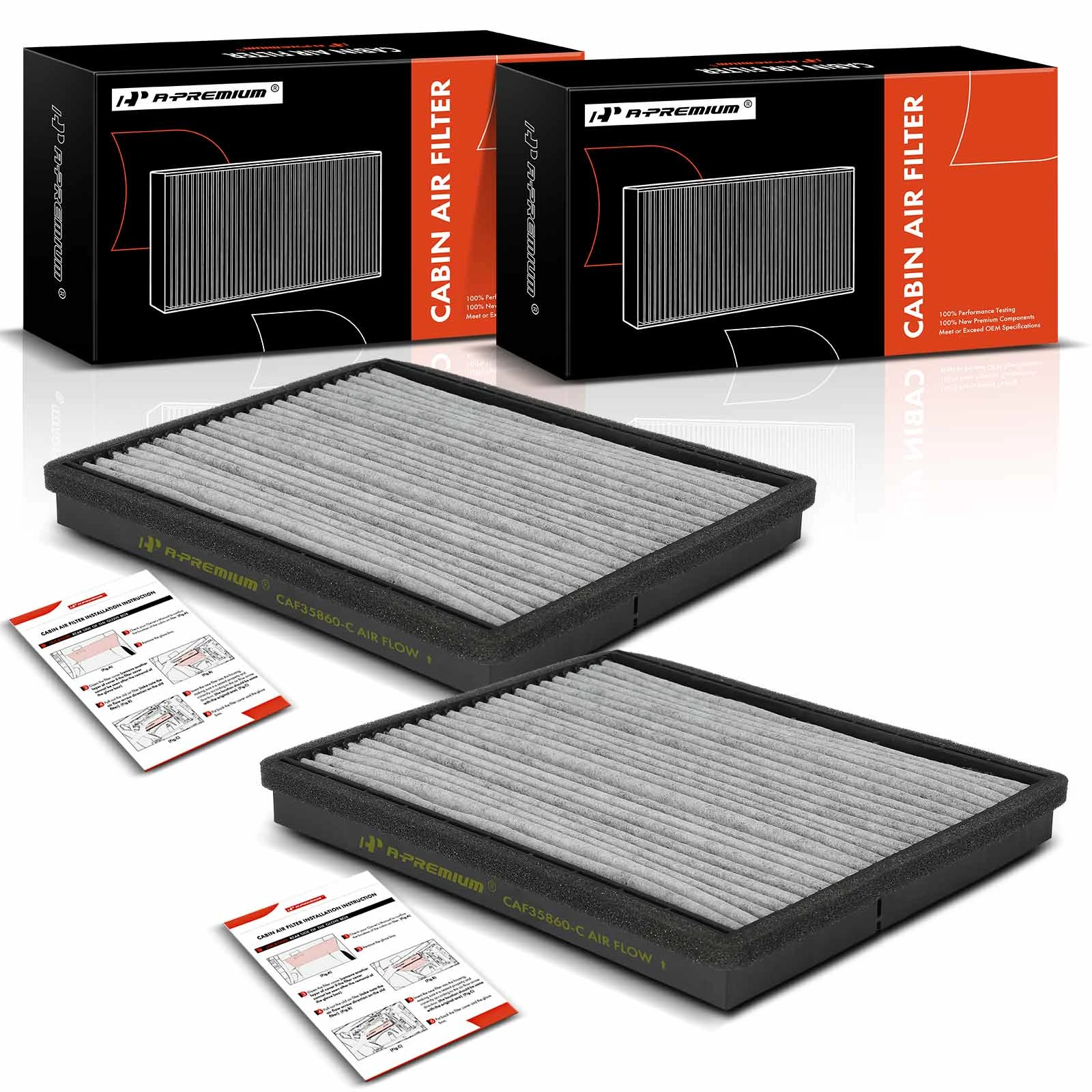 2 Pcs Activated Carbon Cabin Air Filter