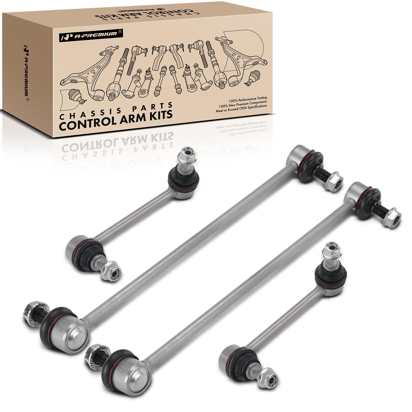 4 Pcs Front & Rear Sway Bar Link