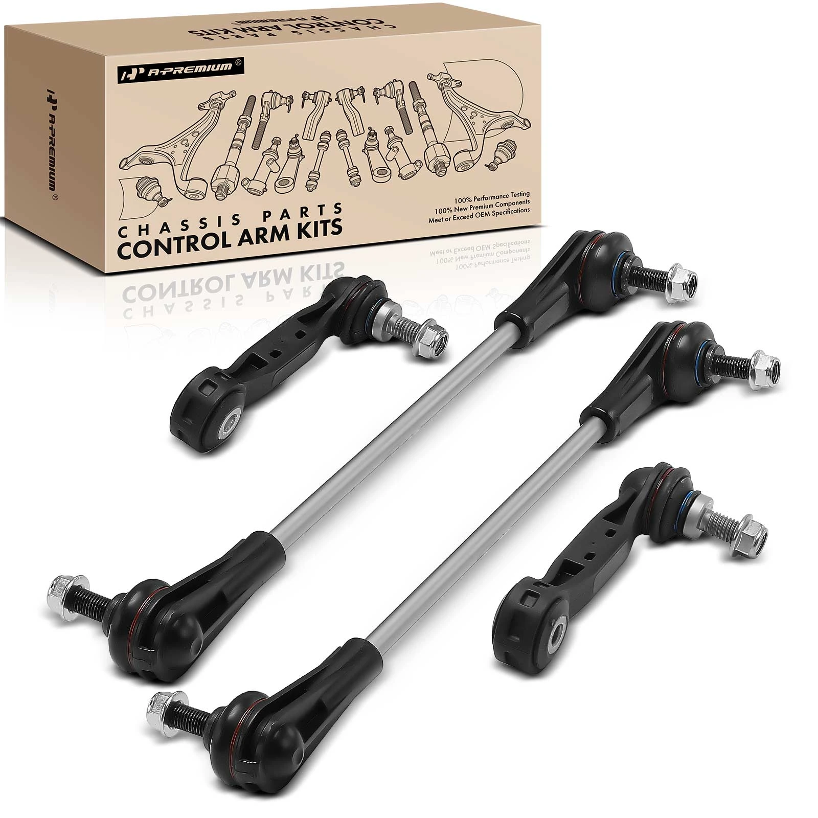 4 Pcs Front & Rear Stabilizer Bar Link Kit