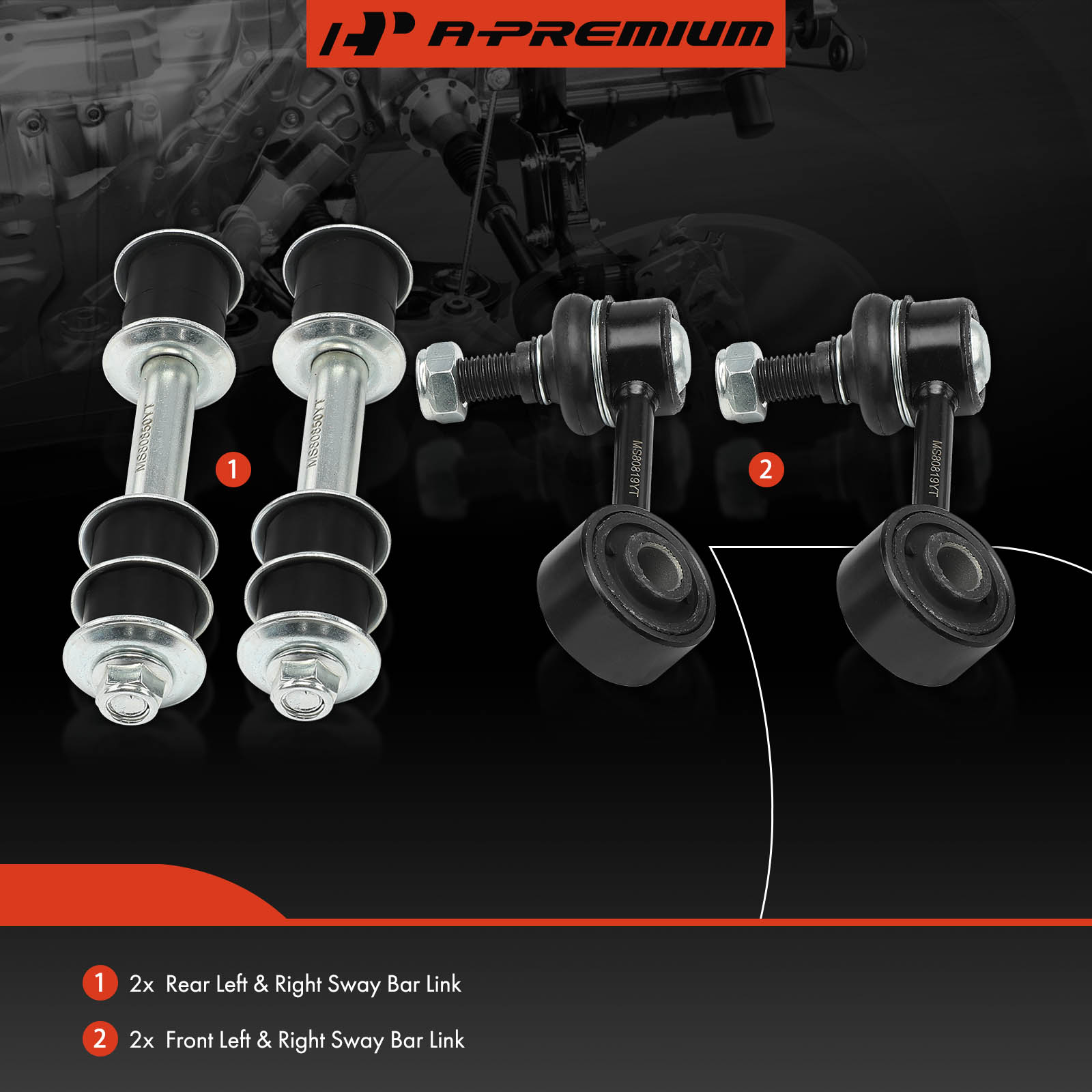 Sway Bar Link, Front & Rear, A-Premium APCA6628