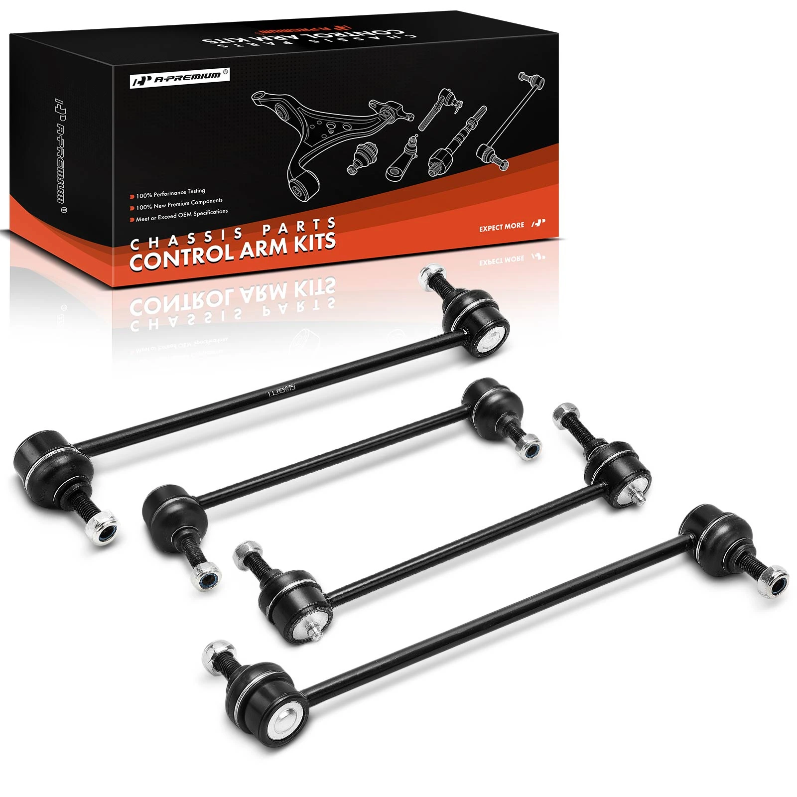 4 Pcs Front & Rear Sway Bar Link Kit