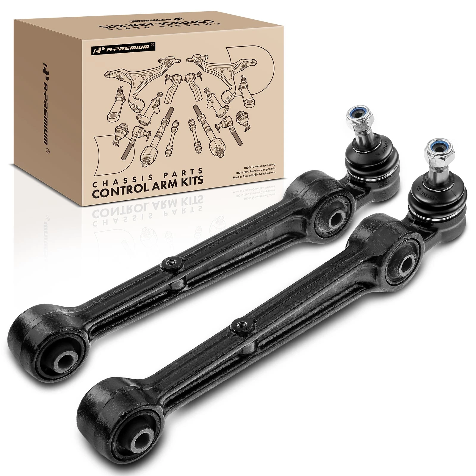 1995-1998 Eagle Talon 2pc Control Arm Ball Joint and Bushing Kit, Front Lower Rearward with Ball Joint A-Premium APCA0650