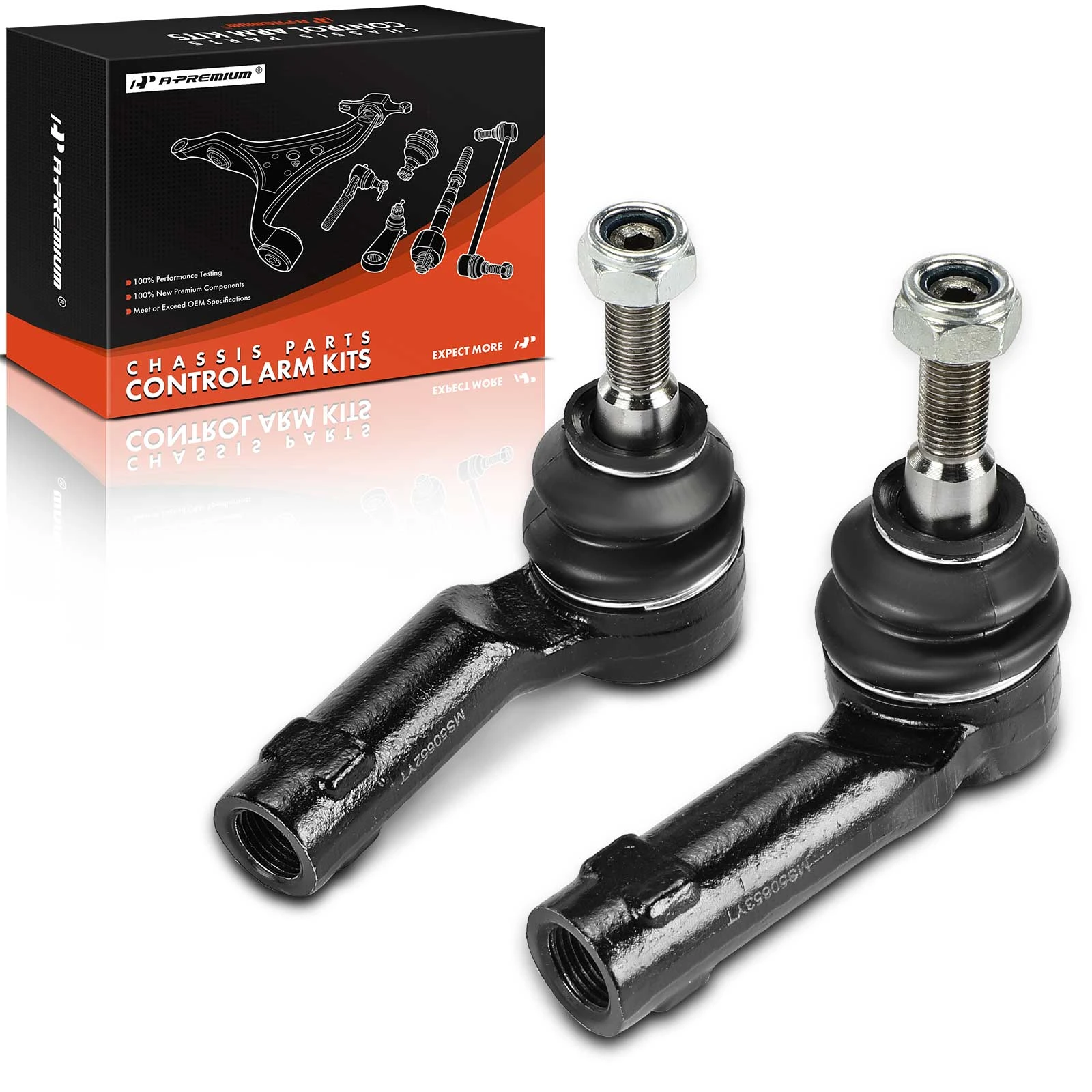 2 Pcs Front Outer Tie Rod End