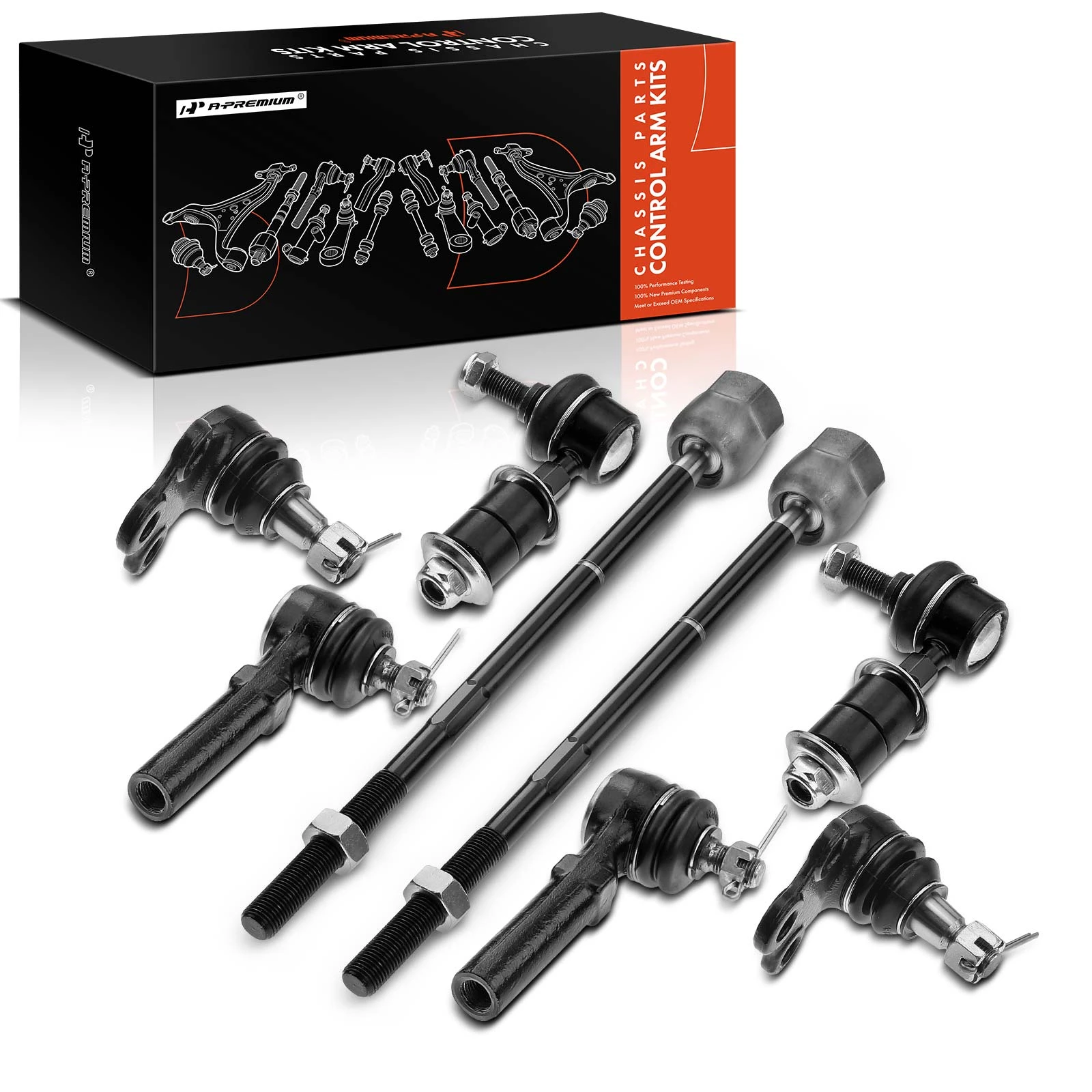 8 Pcs Front Stabilizer Bar Link & Tie Rod End